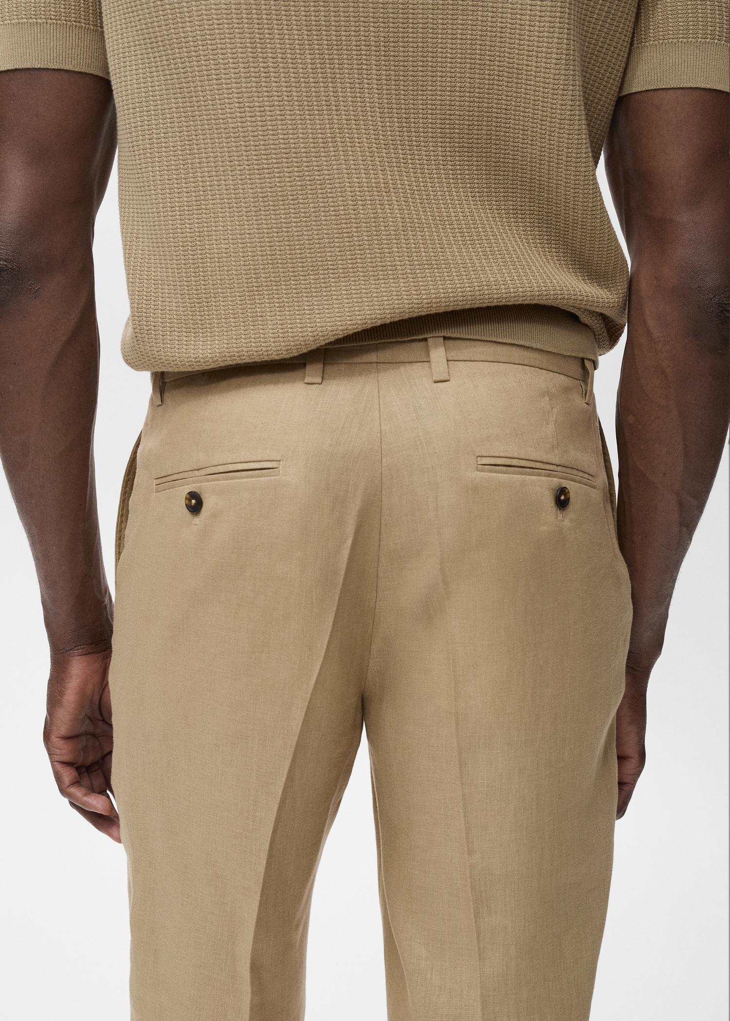 Slim-fit 100% linen pants - Men | MANGO USA Product Image