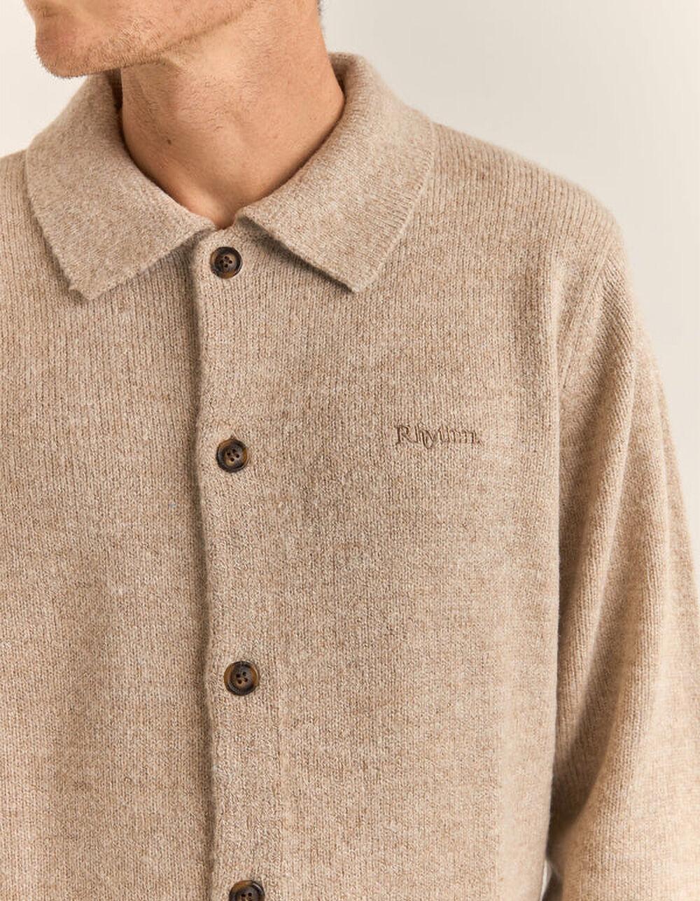 RHYTHM Mohair Mens Button Up Shirt - NATURAL Product Image