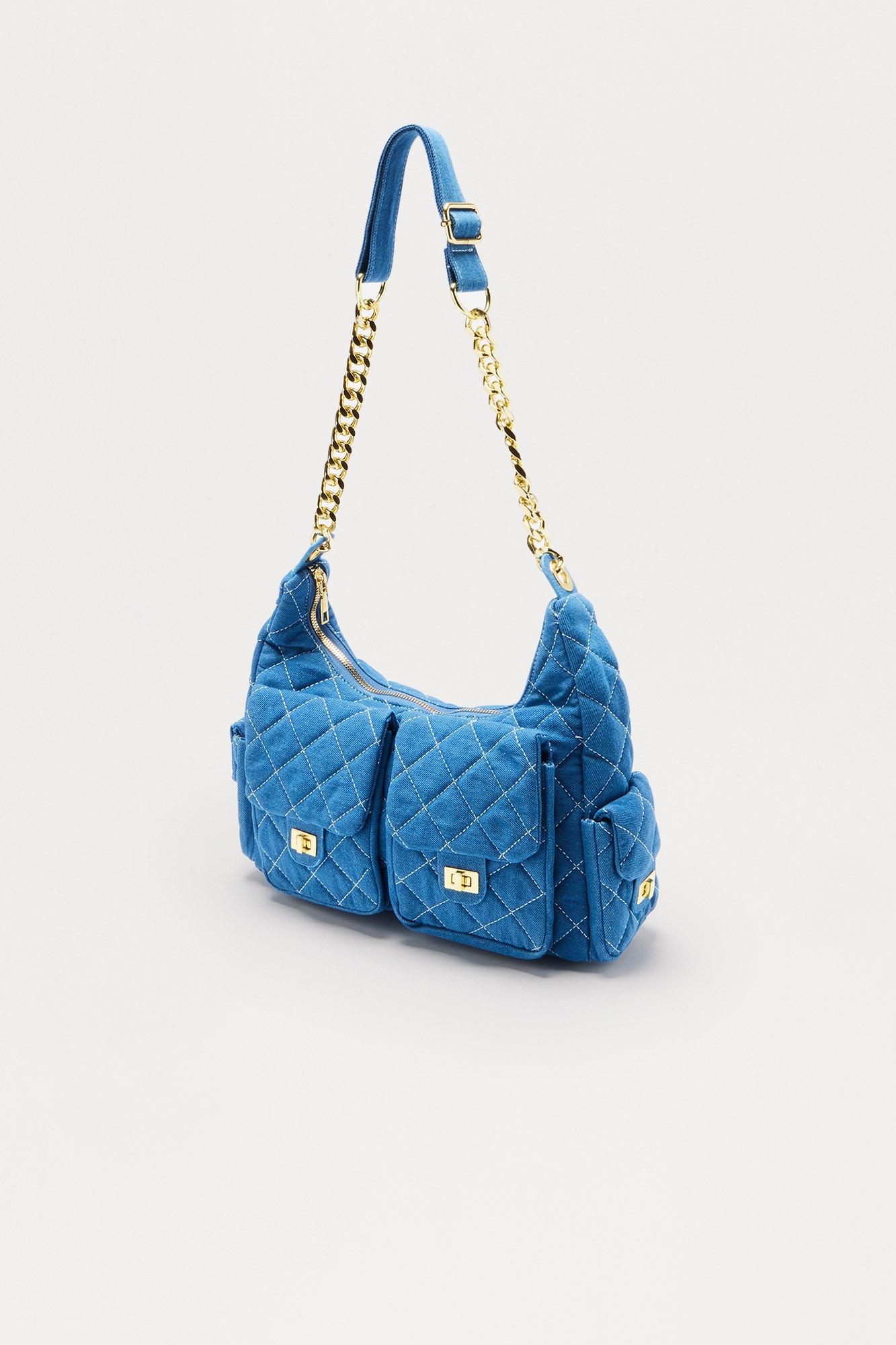 Everytime Denim Quilted Shoulder Bag - Denim Female Product Image