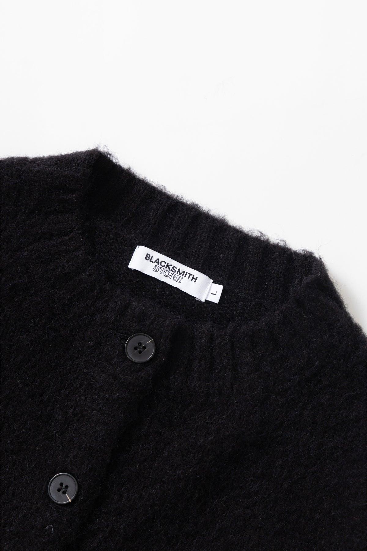 Blacksmith - Stand Collar Cardigan - Black Product Image