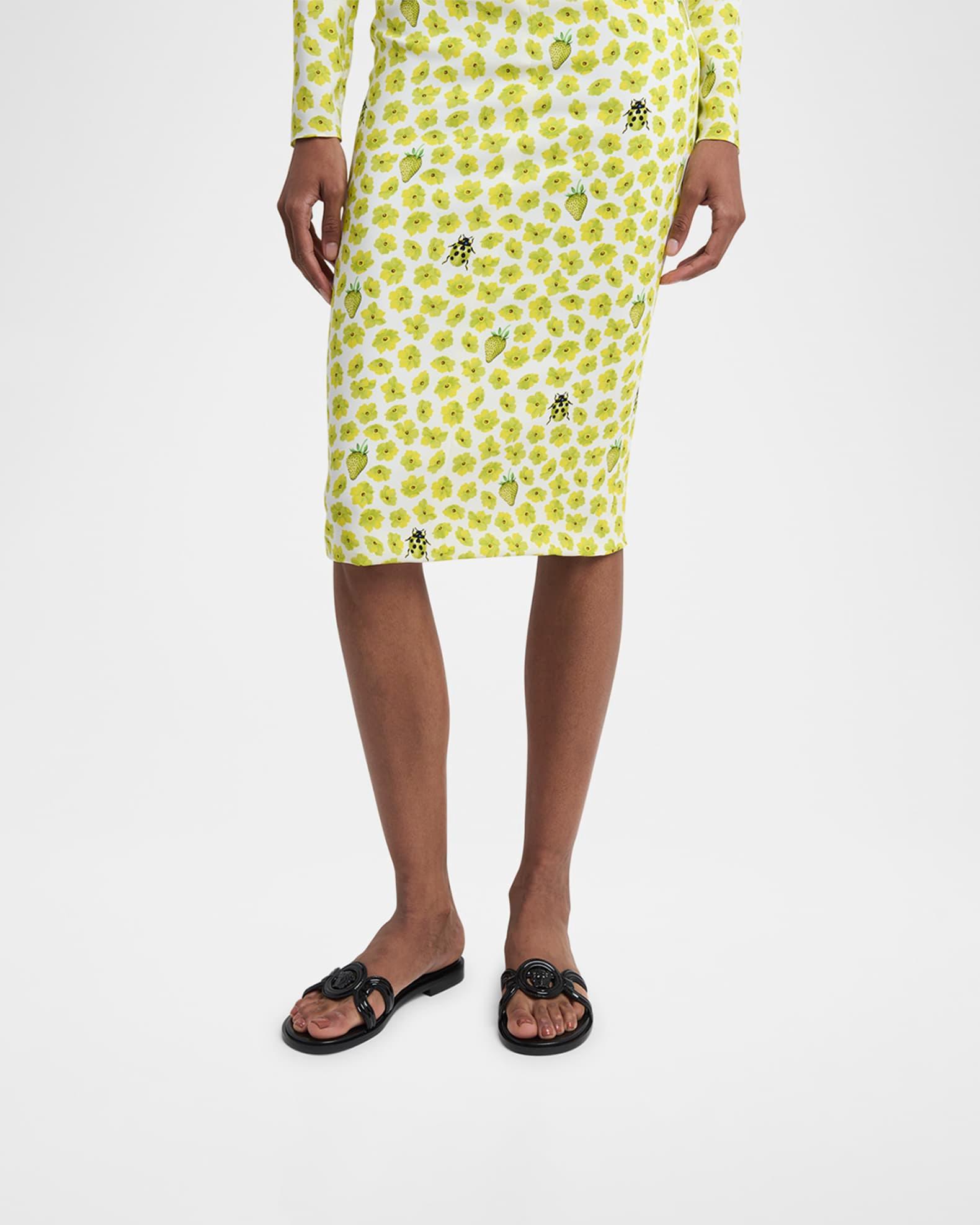 Medusa Leather Flat Slide Sandals Product Image