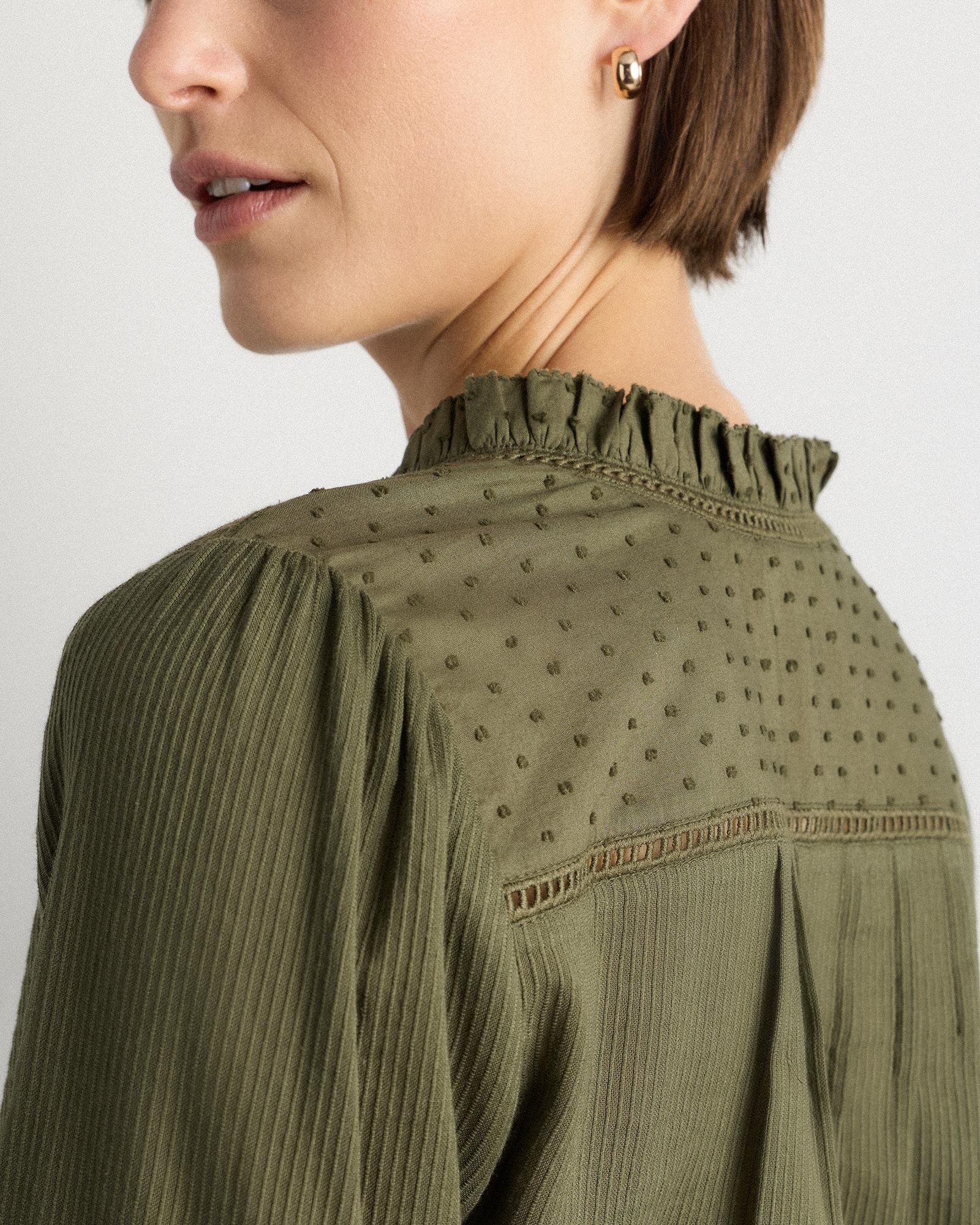 Quince | Women's Organic Textured Cotton Peasant Blouse Organic Cotton Product Image