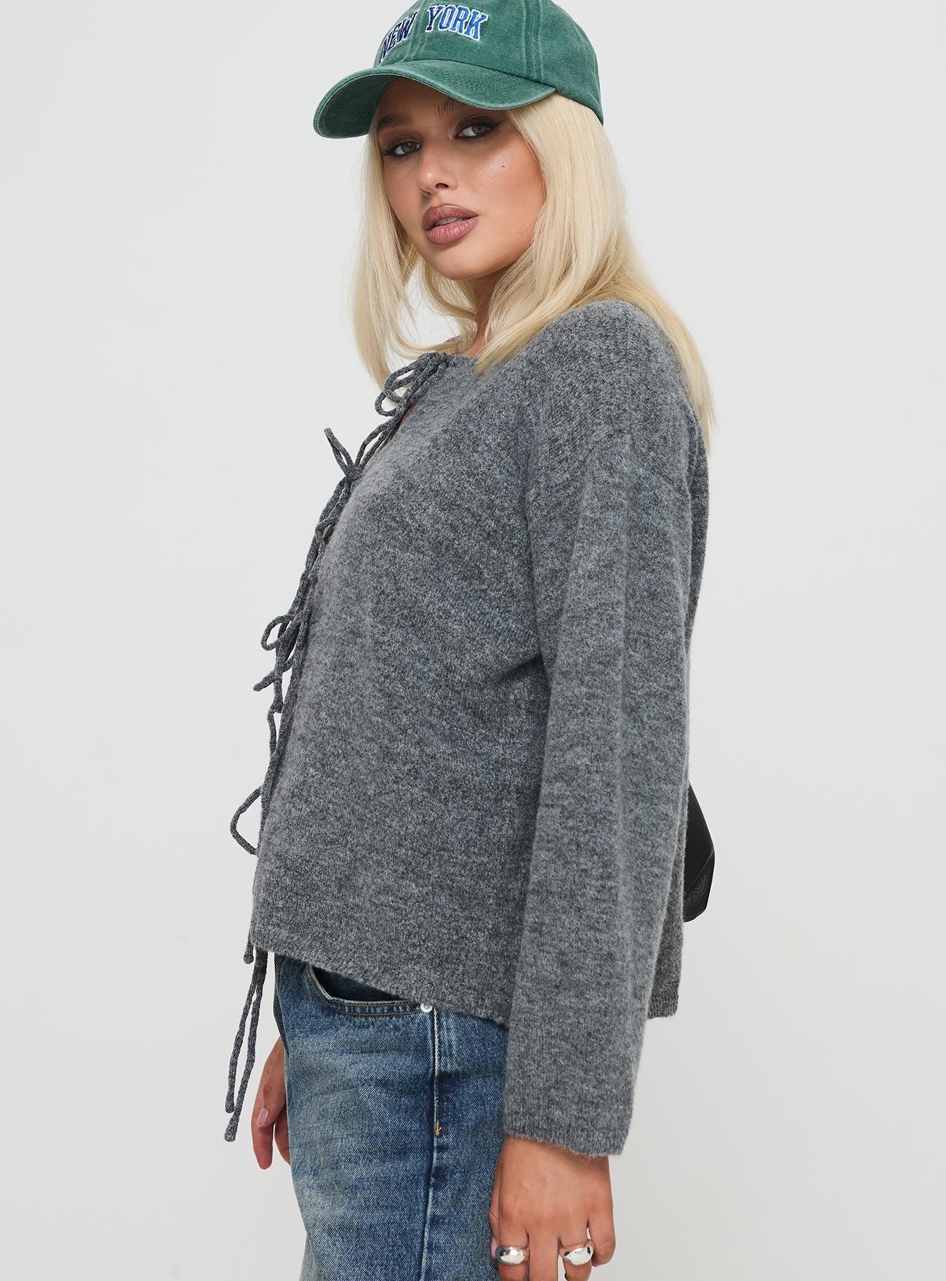 Frosty Knit Cardigan Grey Product Image