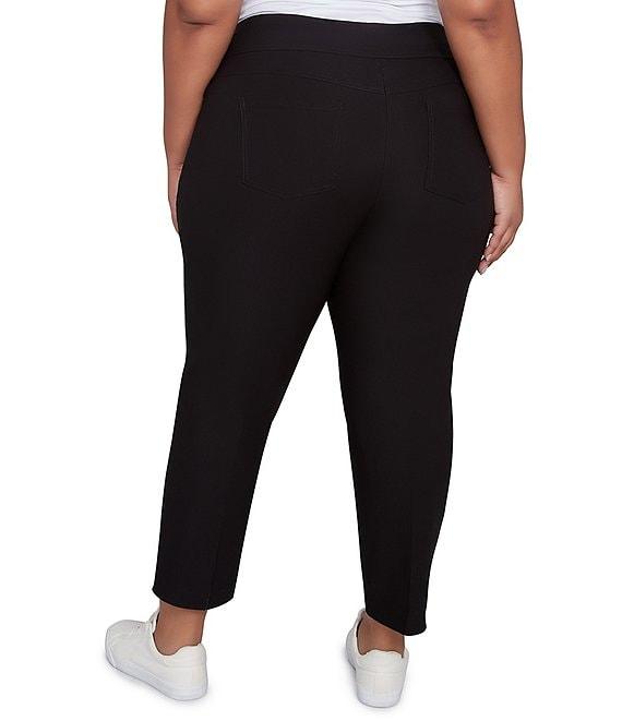 Ruby Rd. Plus Size Silk Tech Straight Leg Pull-On Ankle Pants Product Image