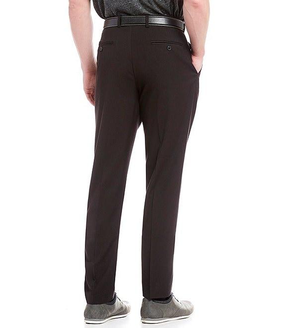 Perry Ellis Non-Iron Very Slim Fit Solid Performance Flat Front Stretch Pants Product Image