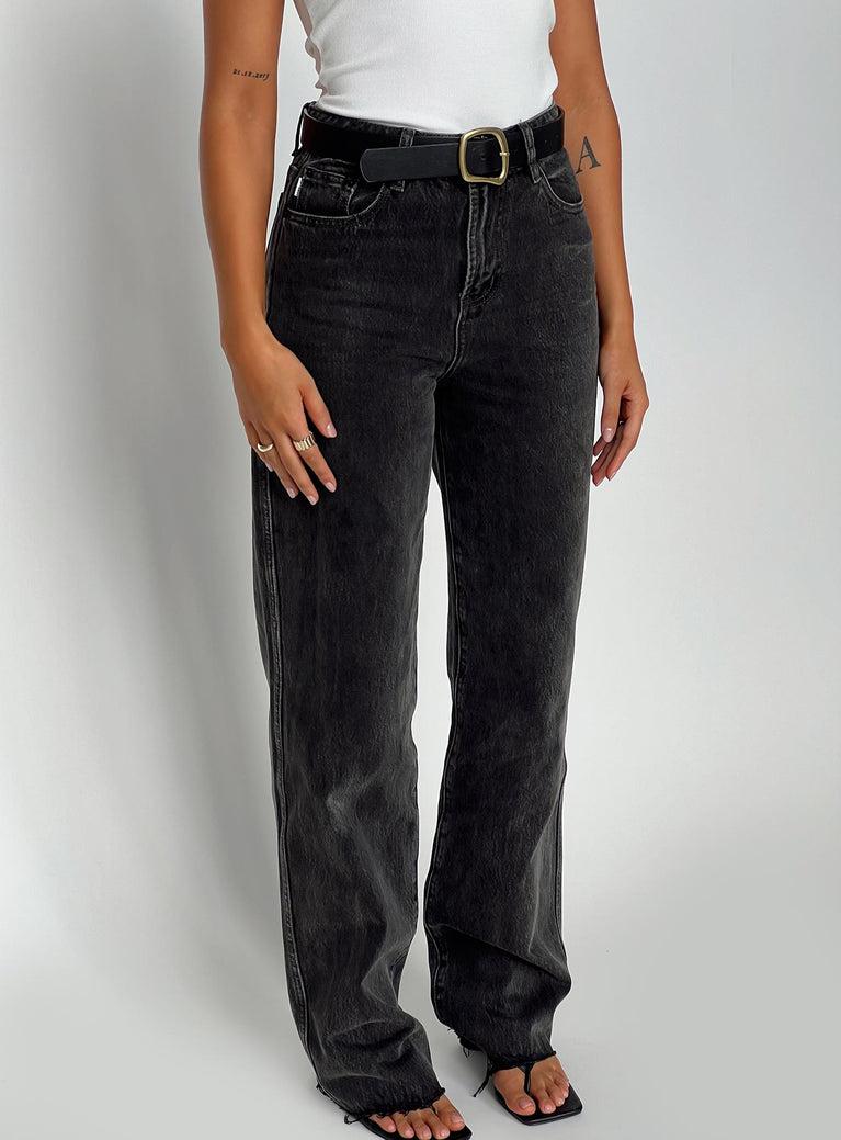 Karlina High Rise Straight Leg Jean Charcoal Product Image