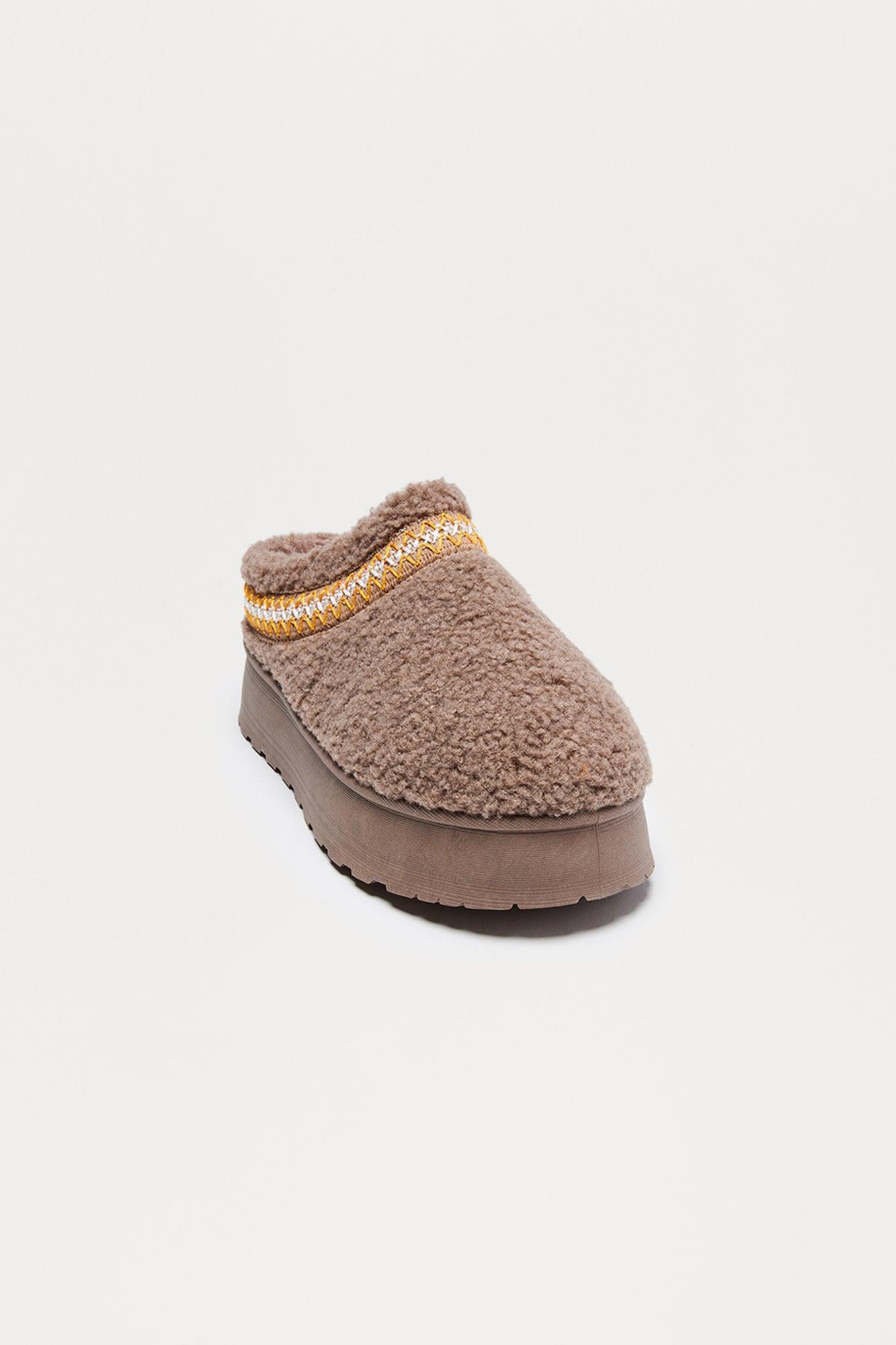 S'mores Sherpa Booties - Taupe Female Product Image