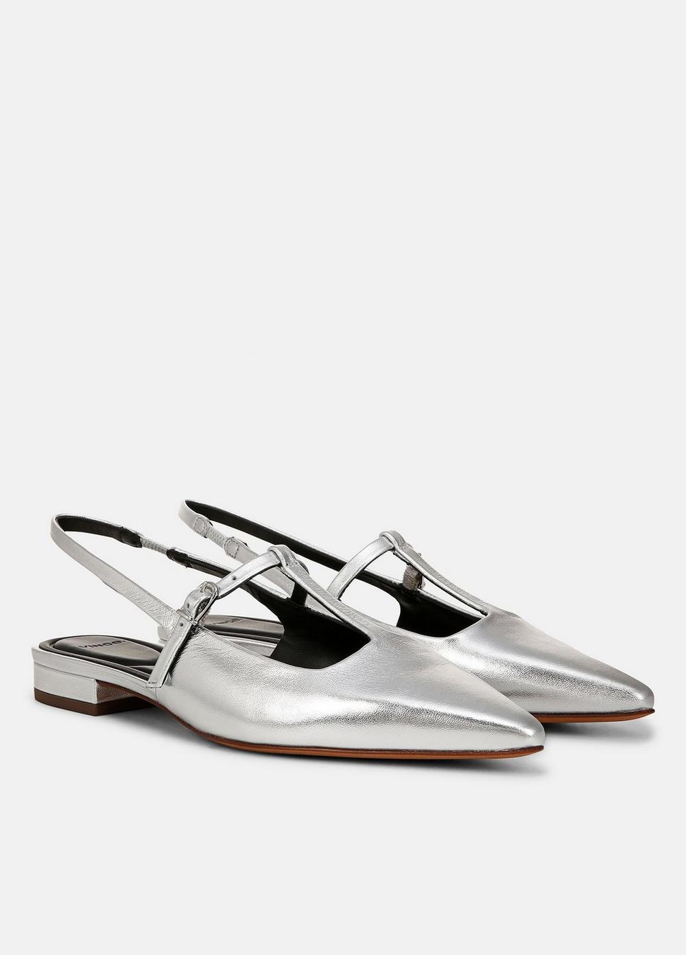Iliana Metallic Leather Slingback Flat Product Image