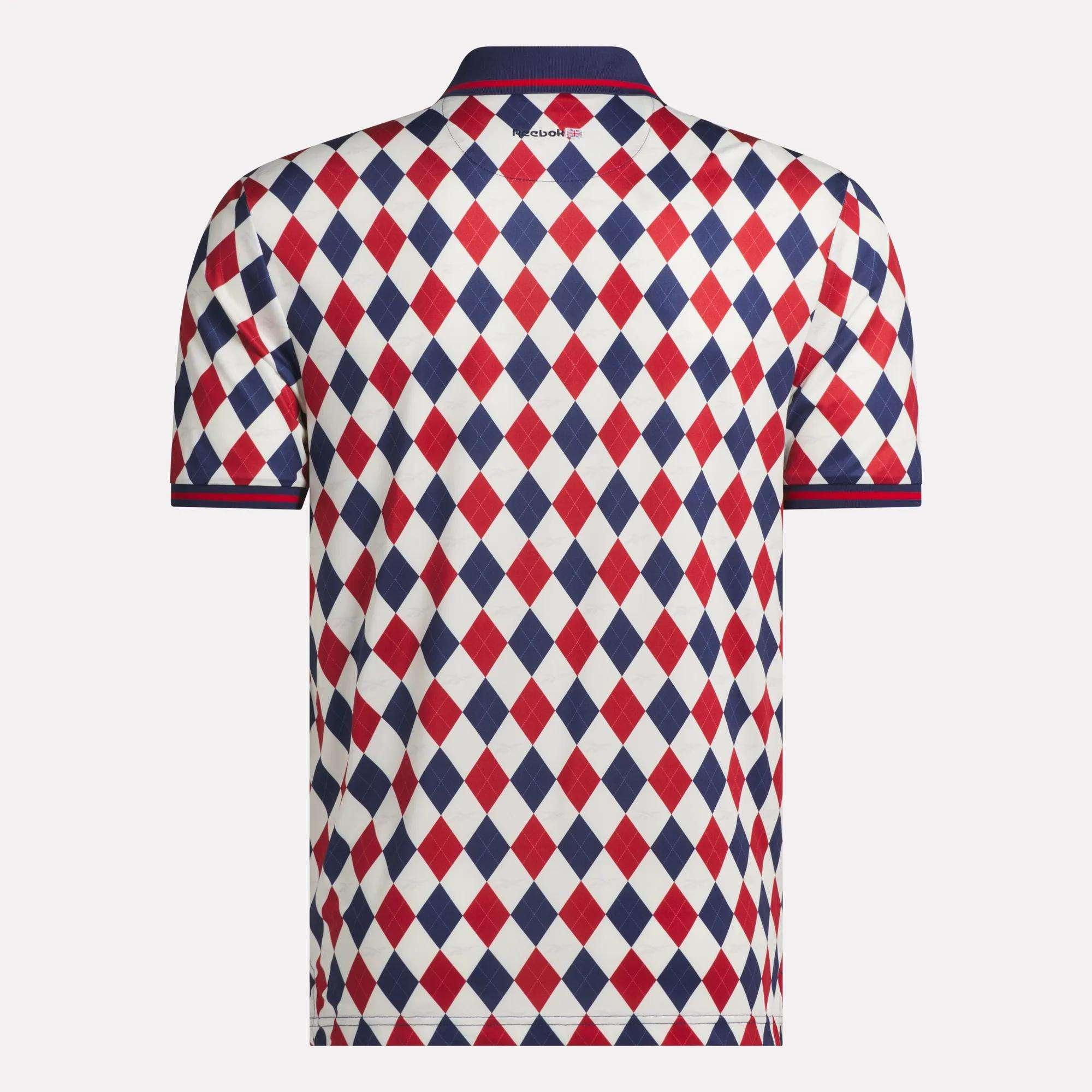 Men's Short Sleeve Vector Argyle Print Polo Male Product Image