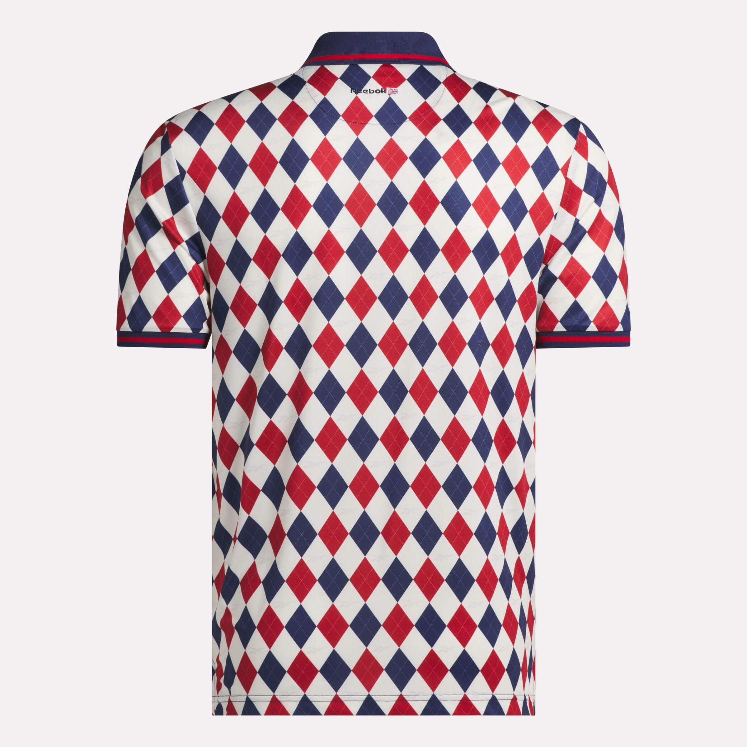 Men's Short Sleeve Vector Argyle Print Polo Male Product Image