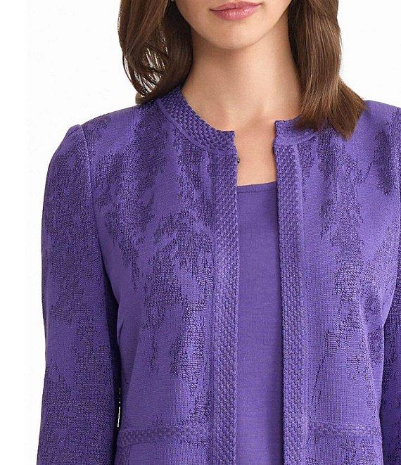 MISOOK Tonal Knit Crew Neck Bracelet Sleeve Jacket Product Image