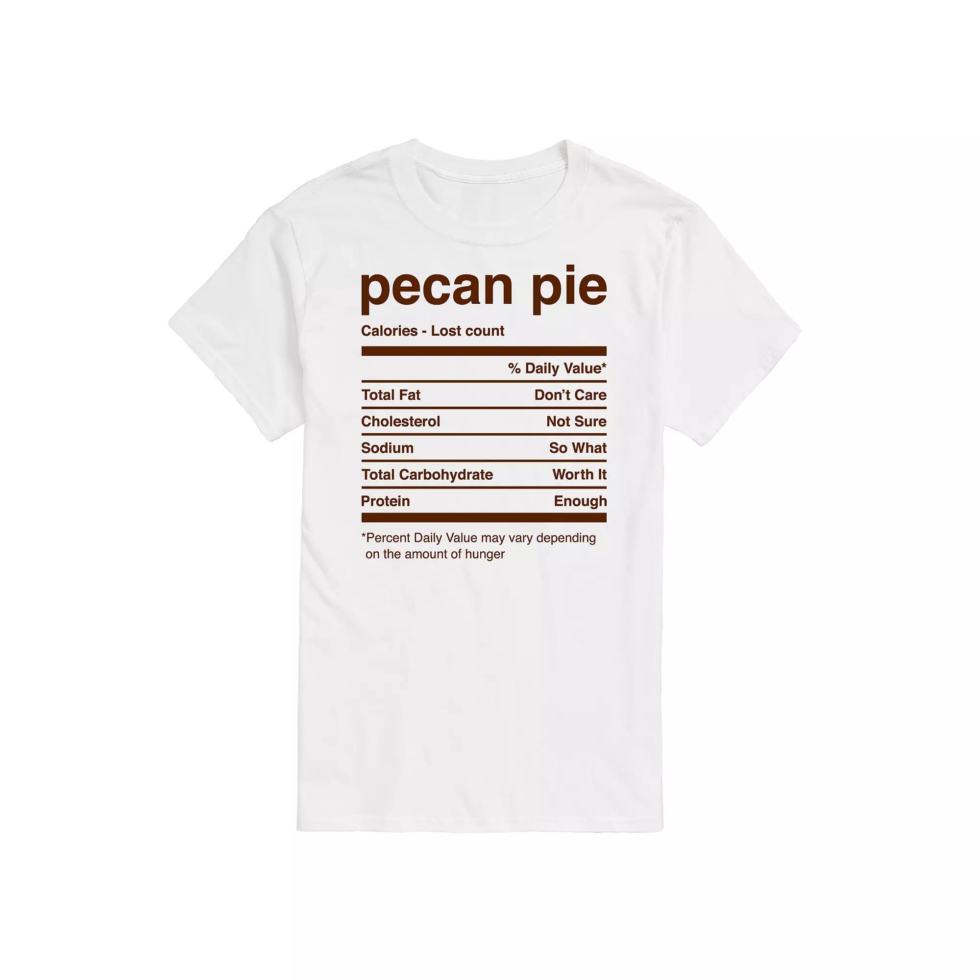 Men's Pecan Pie Nutritional Facts Graphic Tee,  Product Image
