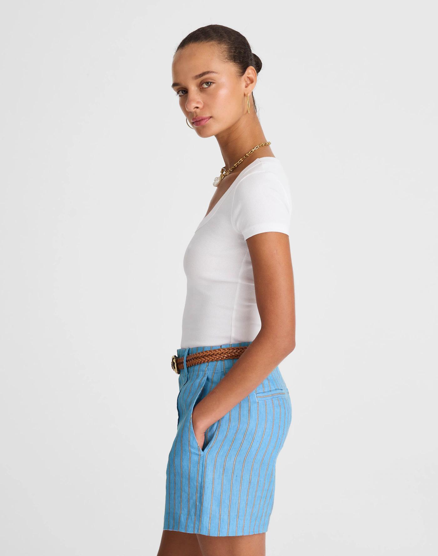 Pintucked Shorts in 100% Linen Product Image
