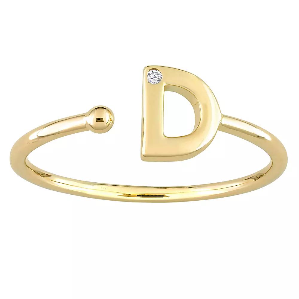 Stella Grace 10k Gold Diamond Accent Initial Open Ring, Womens Product Image