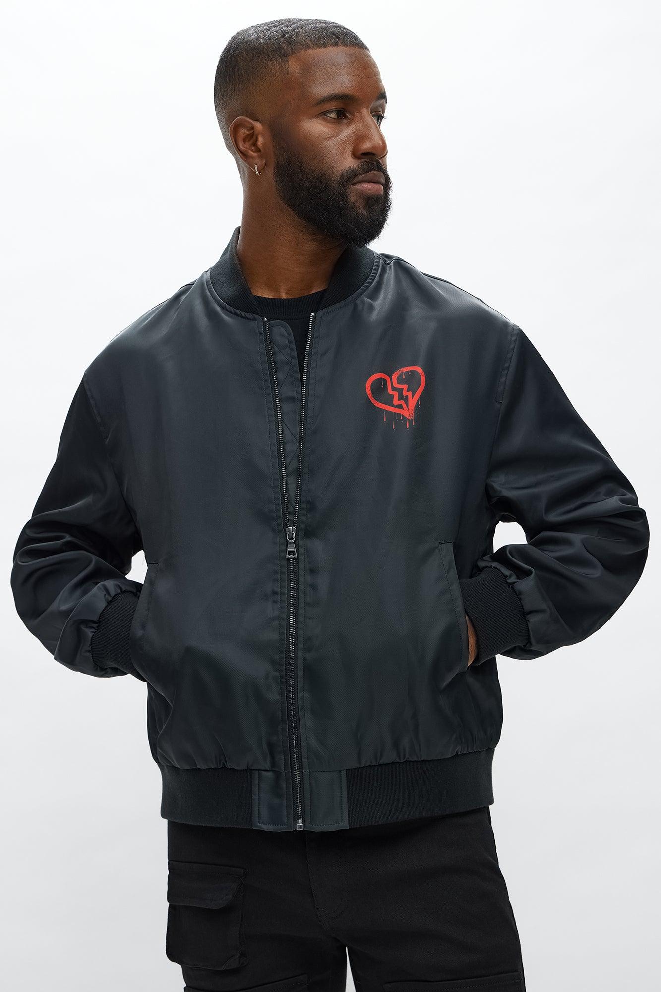 Cropped Urban Bomber Jacket - Black Male Product Image