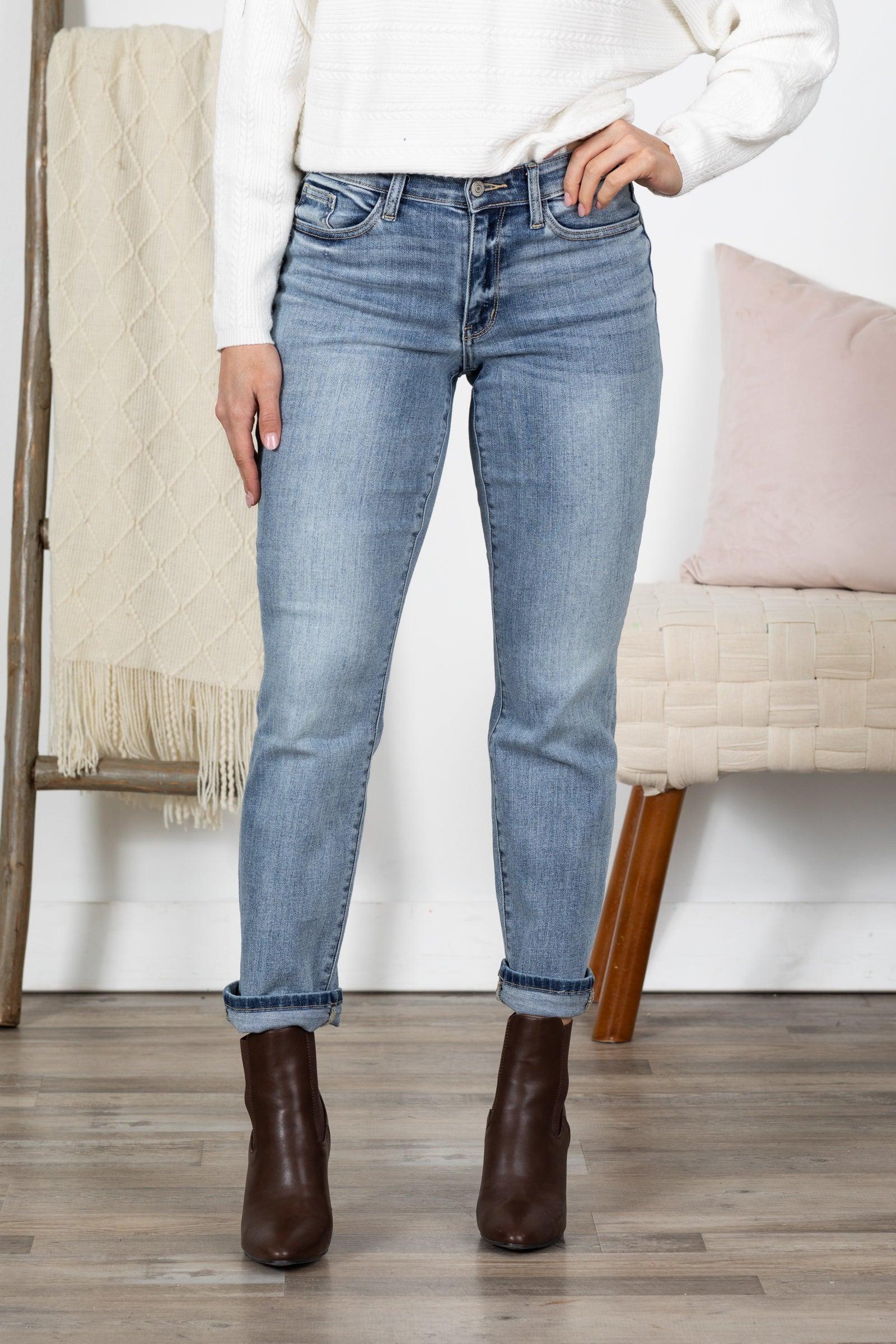 Judy Blue Core Midrise Bleach Boyfriend Jean Product Image