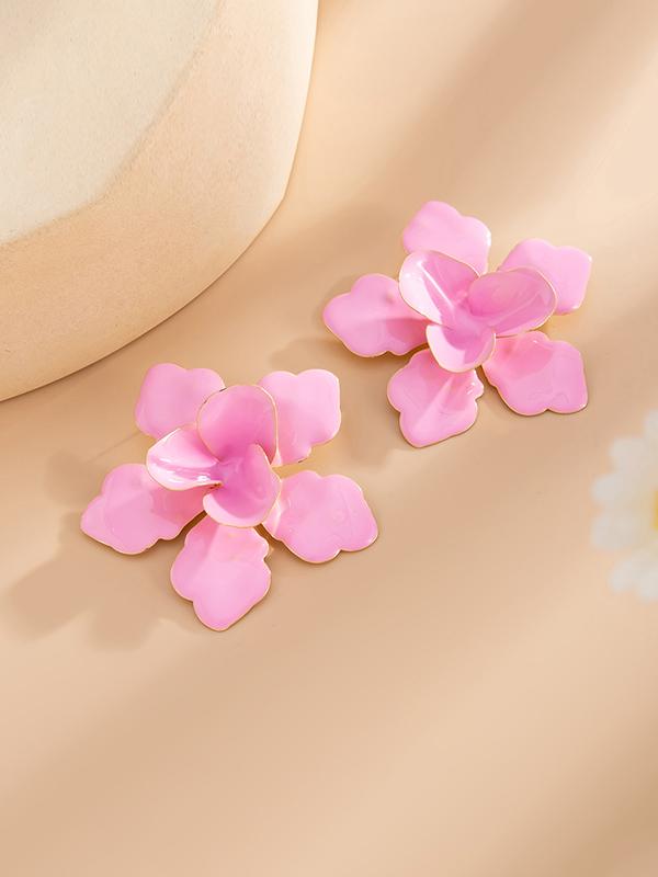 Flower Shape Drop Earrings Product Image