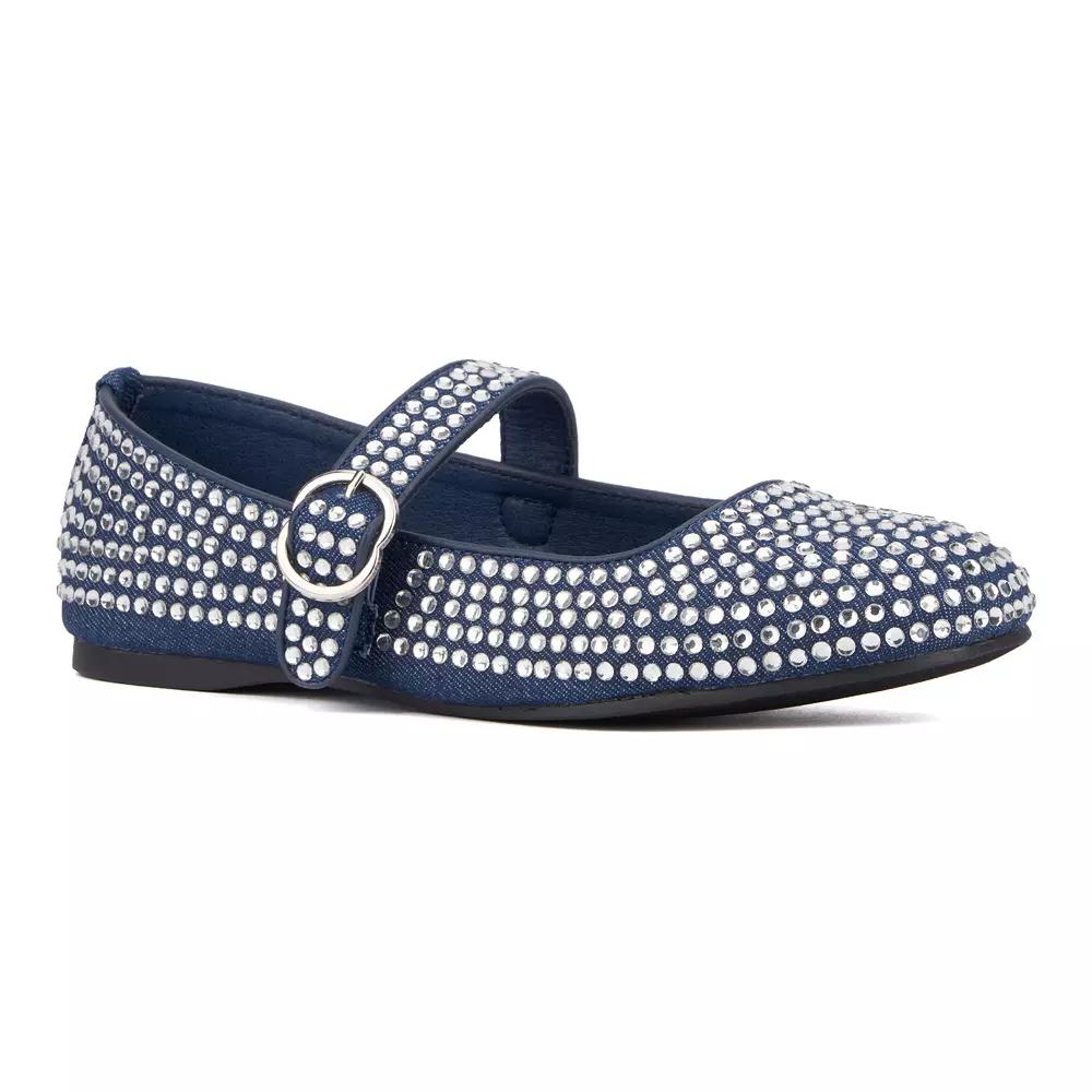 Olivia Miller Dawn Women's Embellished Maryjane Flats, Size: 8, Blue Product Image
