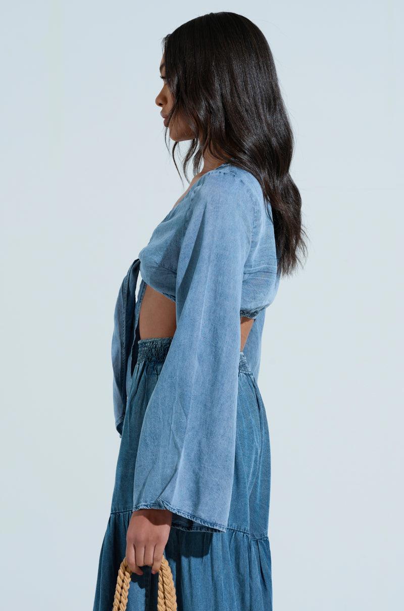 PERFECT AS CAN BE TIE FRONT BLOUSE Product Image