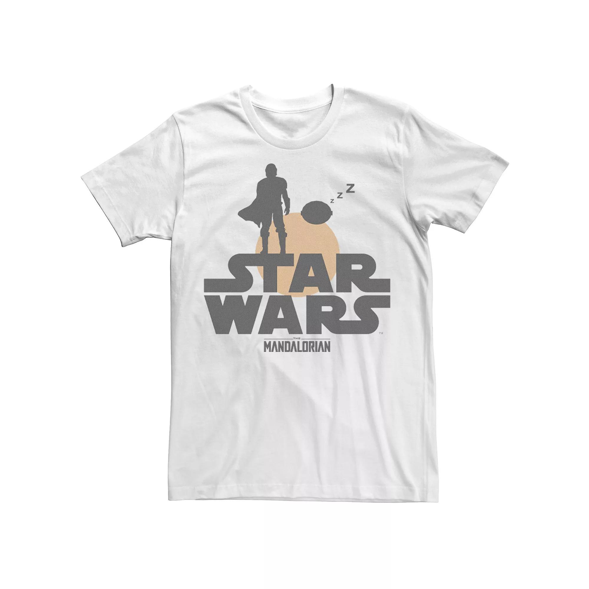 Men's Star Wars The Mandalorian The Child Sunset Silhouette Logo Tee,  Product Image
