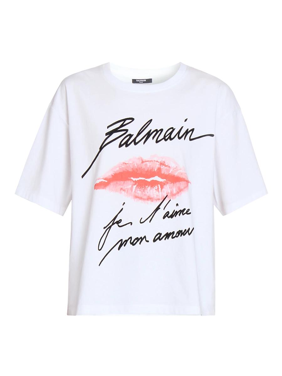 Womens Kiss Cotton Crewneck T-Shirt Product Image