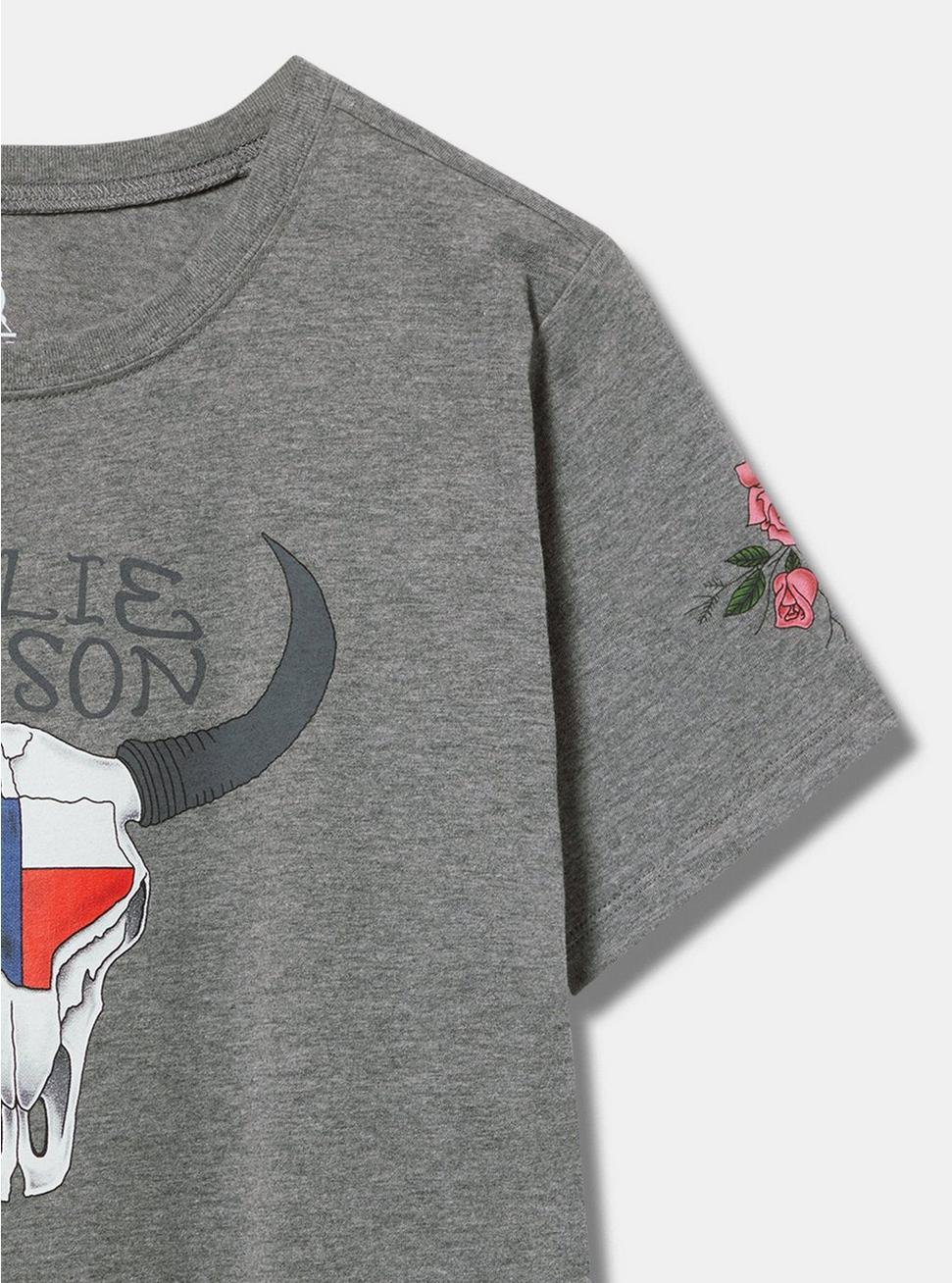 Willie Nelson Steer Skull Classic Cotton Crew Tee Product Image