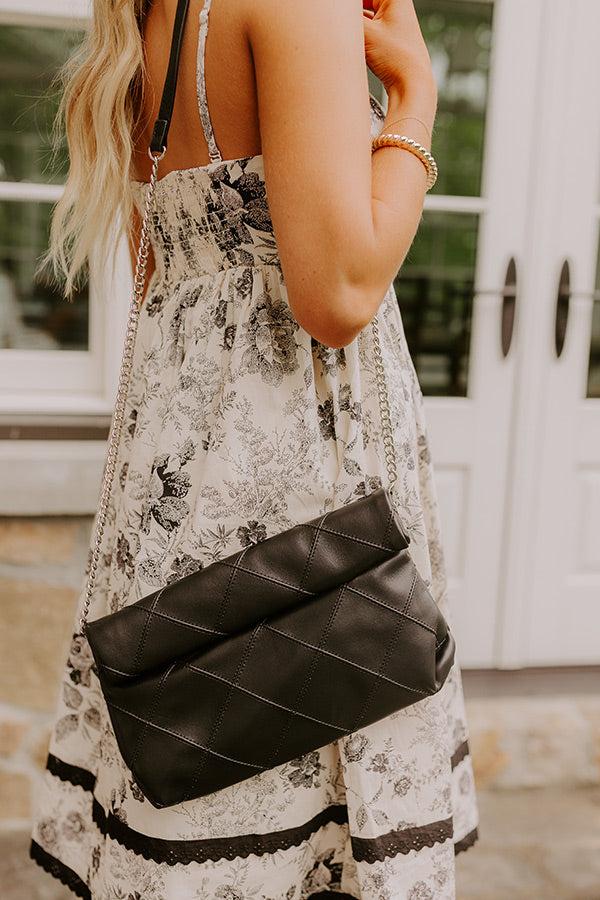 Posh Mode Faux Leather Clutch in Black Product Image