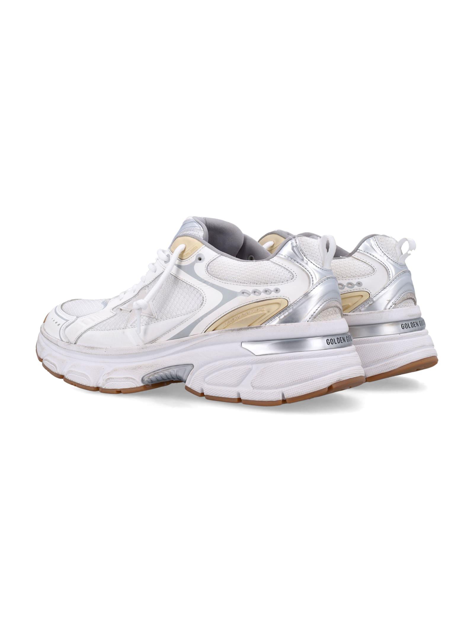 GOLDEN GOOSE Lightstar Leather Net And Suede Upper Sneakers With Tpu Star Net Heel In White Product Image