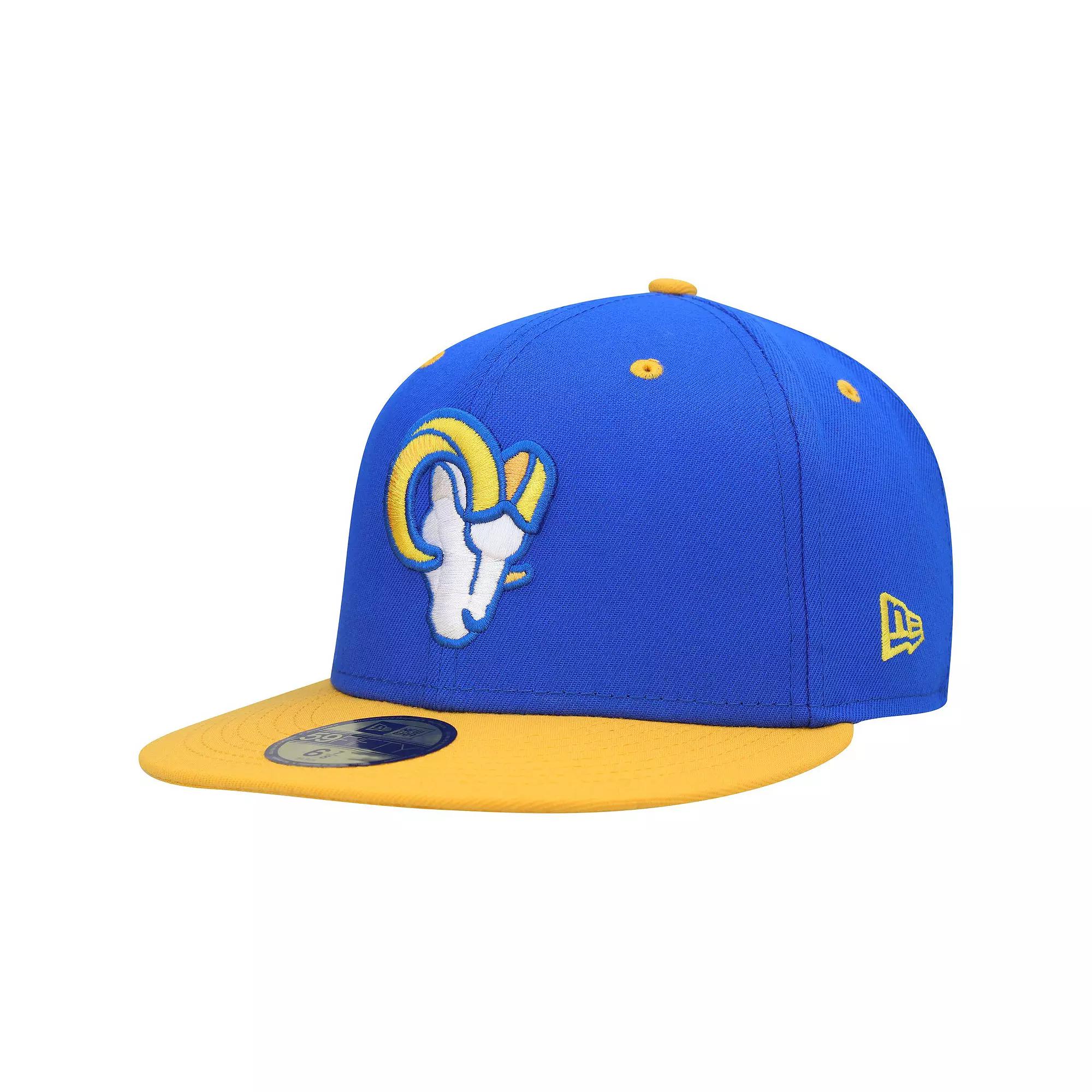 Men's New Era Royal/Gold Los Angeles Rams Flipside 59FIFTY Fitted Hat, Size: 8, Blue Product Image