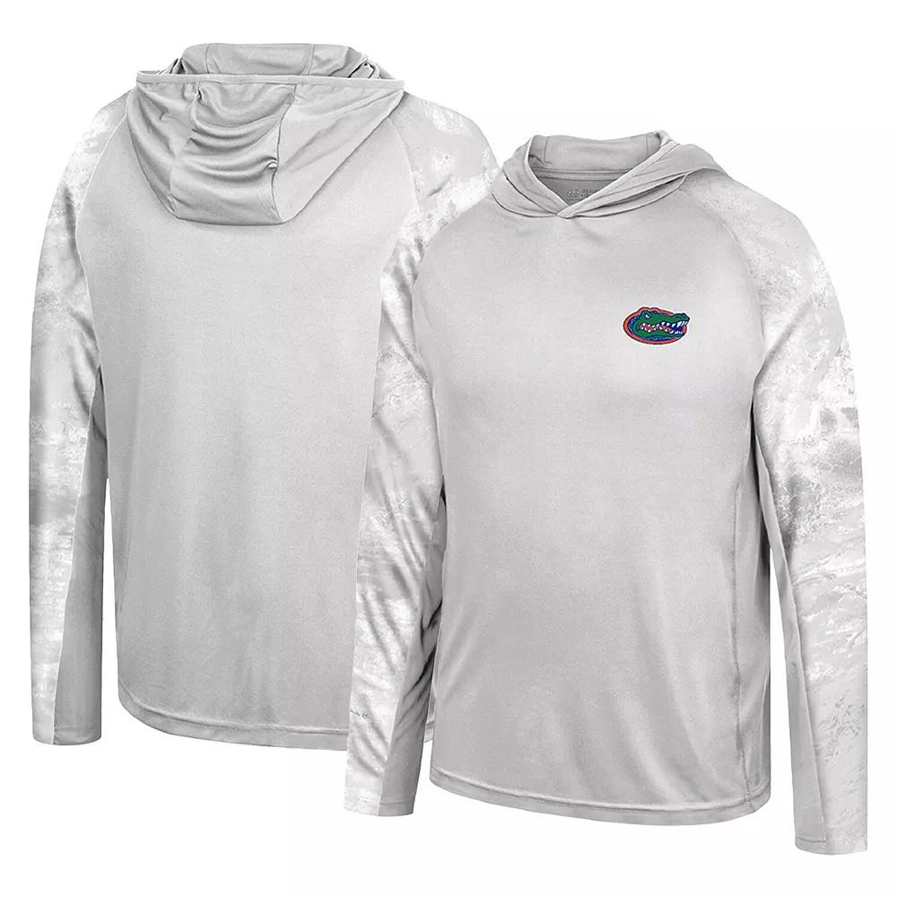 Men's Colosseum Gray/Realtree Camo Florida Gators Gulf Stream Raglan Long Sleeve Hooded T-Shirt,  Product Image