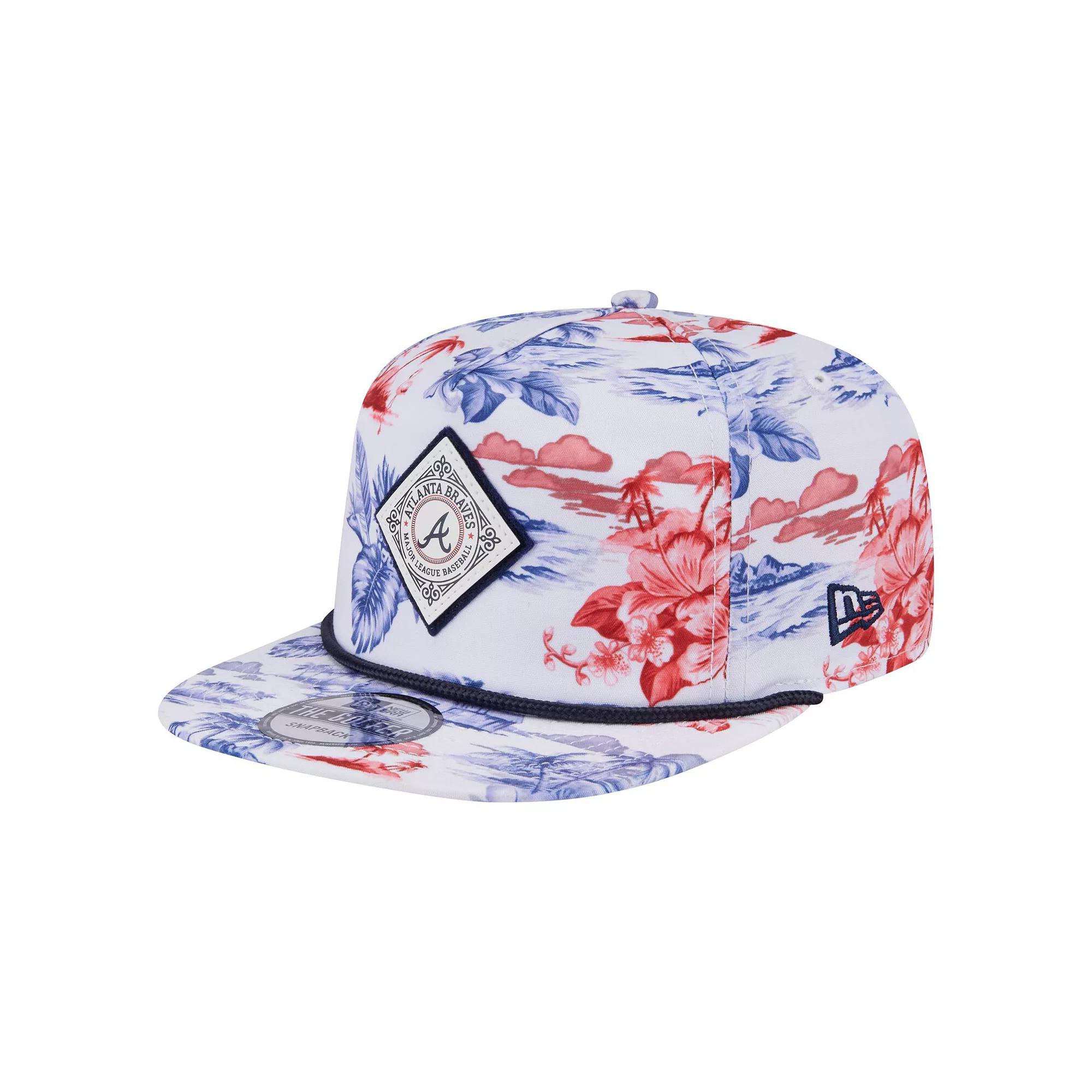 Men's New Era White Atlanta Braves Printed Island Golfer Snapback Hat Product Image