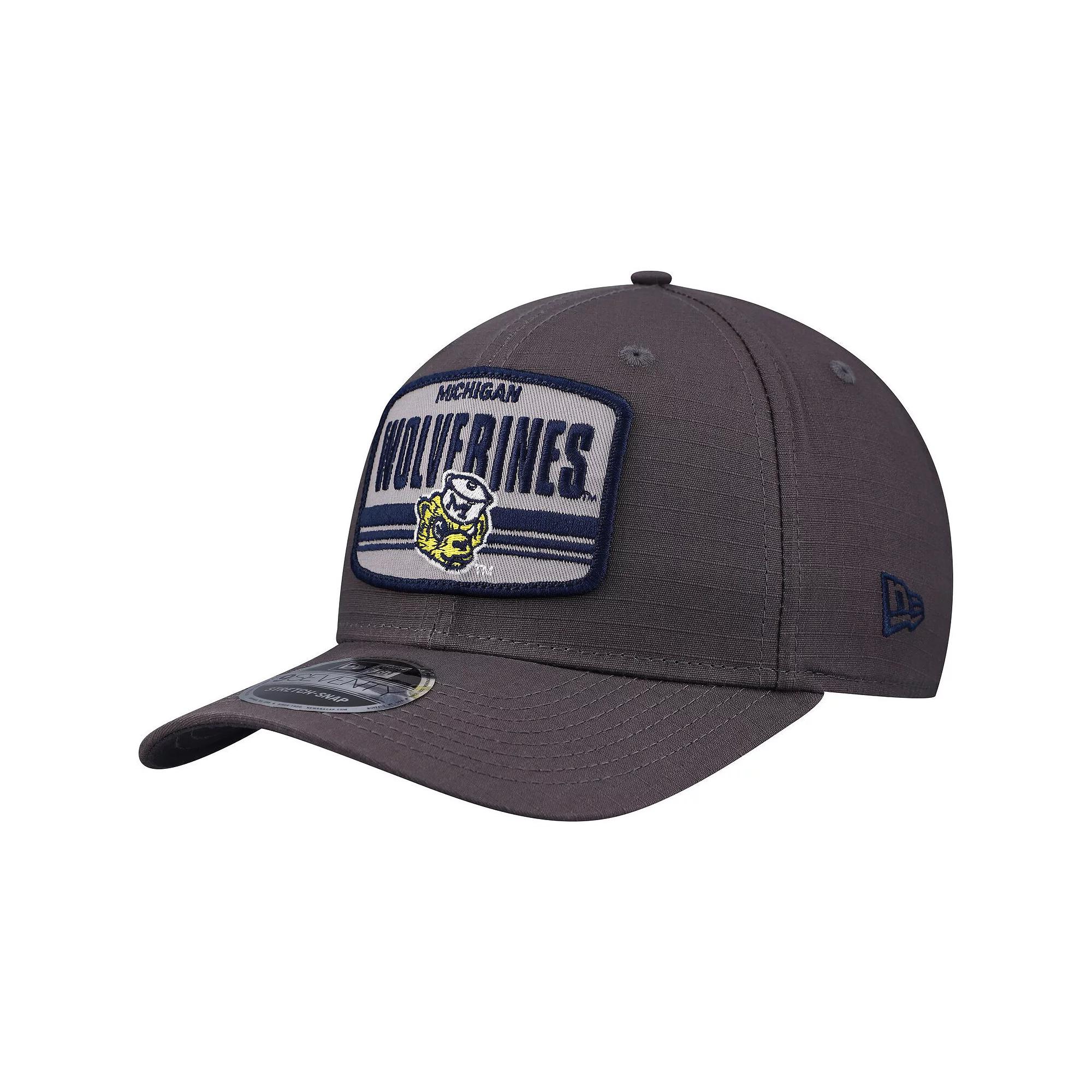 Men's New Era Charcoal Michigan Wolverines Team Elevated 9SEVENTY Stretch-Snap Adjustable Hat Product Image