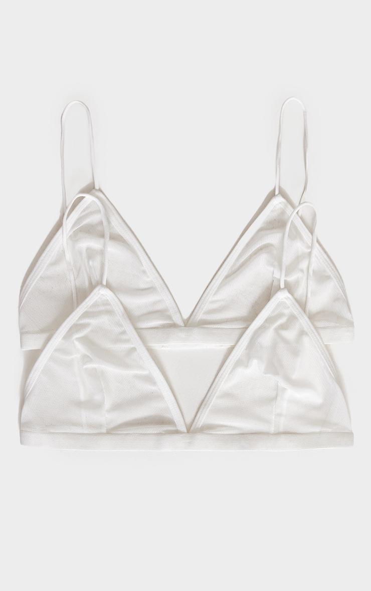White Mesh Pack of 2 Basic Triangle Bra Product Image
