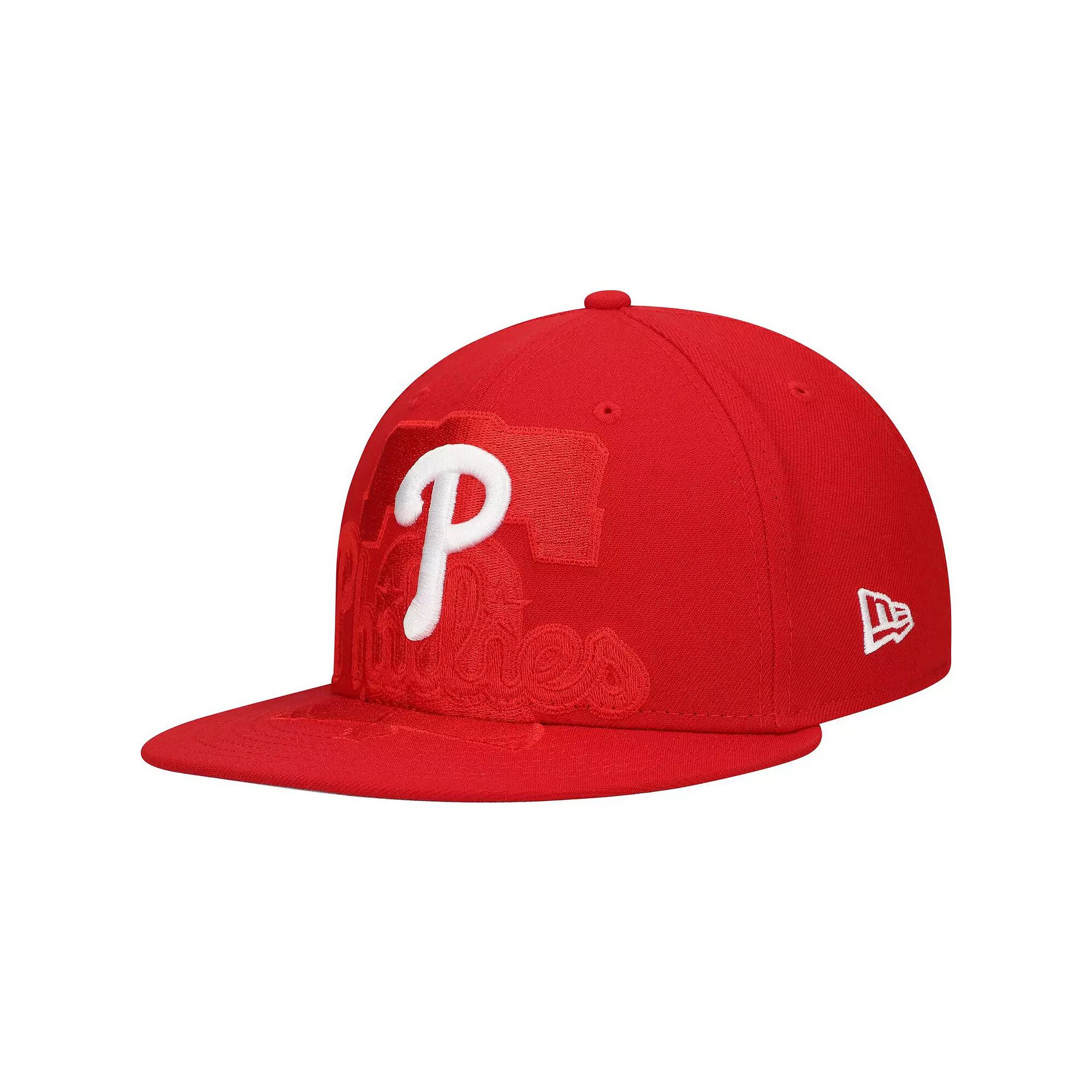 Men's New Era Red Philadelphia Phillies Shadow Logo 59FIFTY Fitted Hat,  Product Image