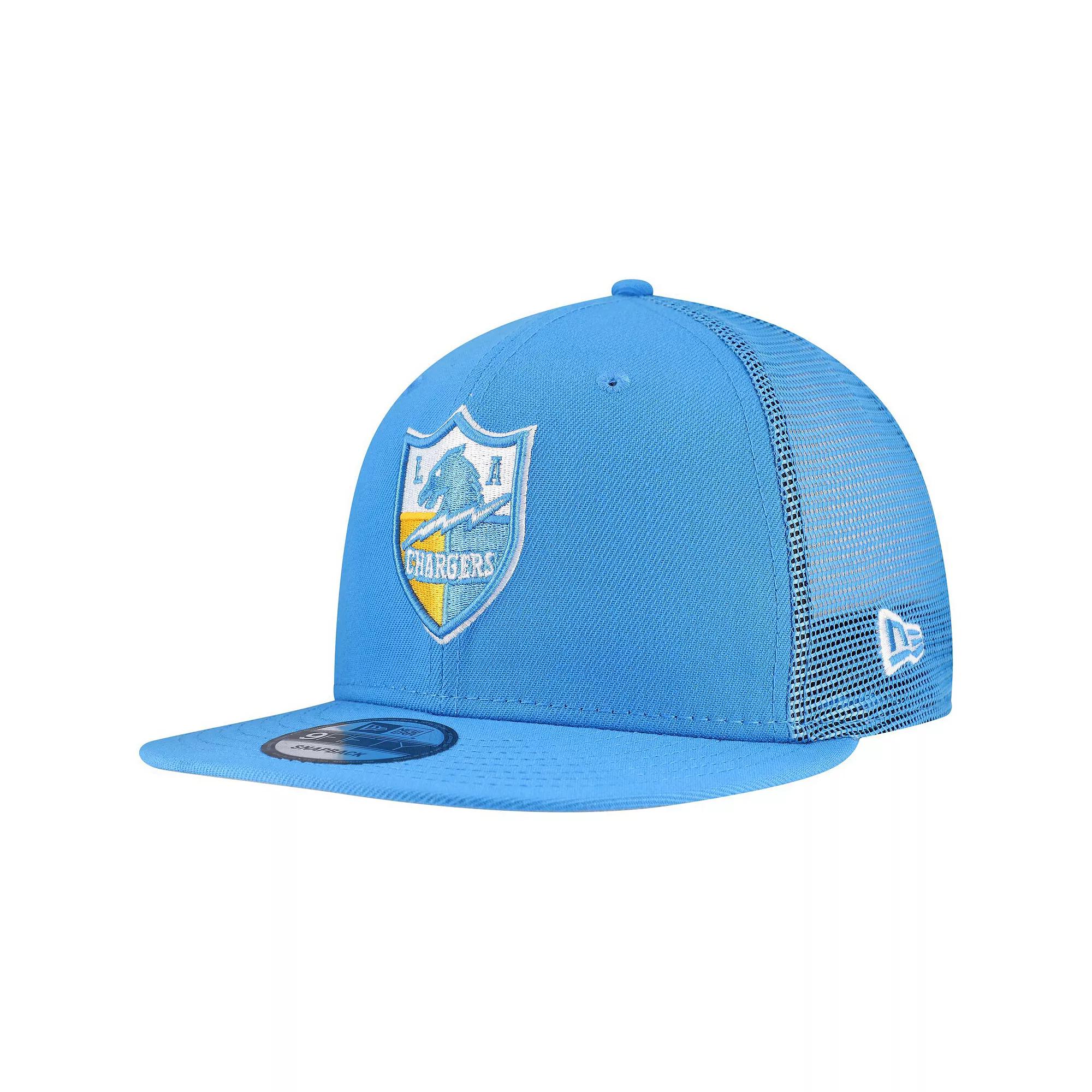 Men's New Era Powder Blue Los Angeles Chargers Throwback Main Trucker 9FIFTY Snapback Hat, Light Product Image