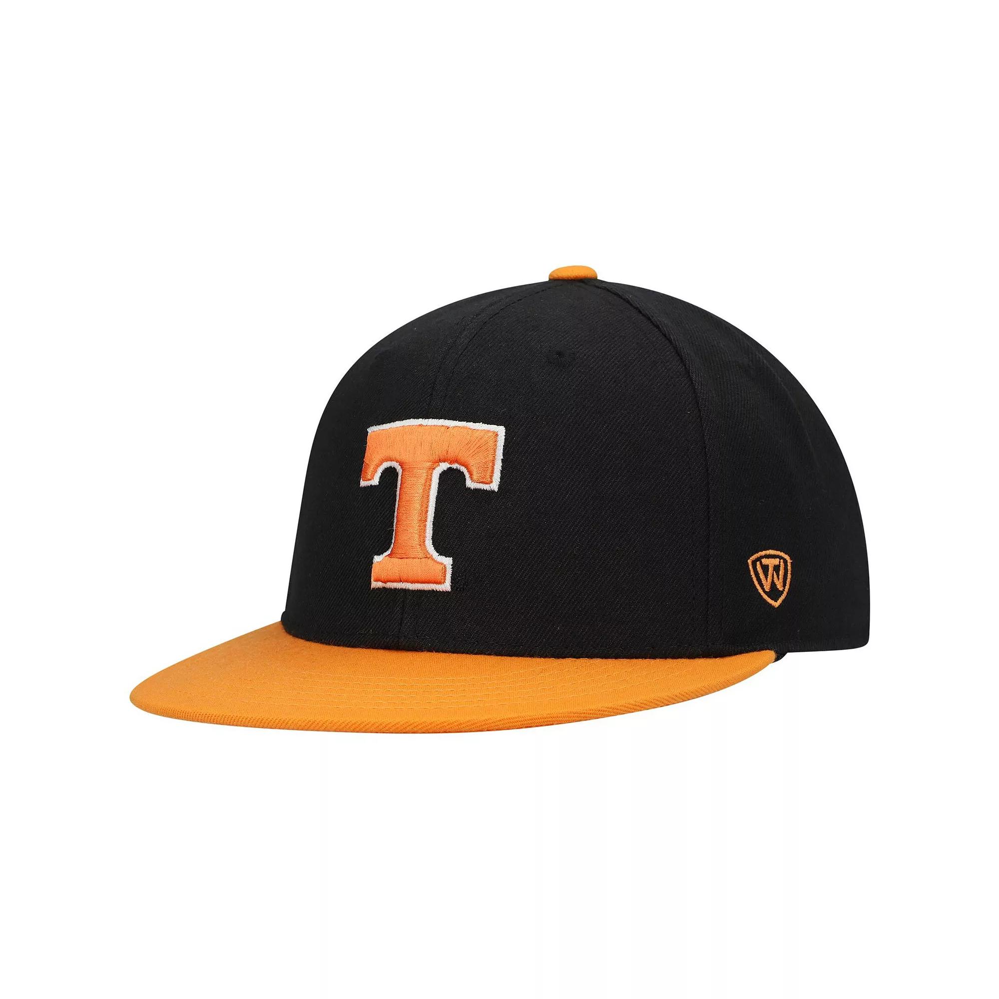 Men's Top of the World Black/Tennessee Orange Tennessee Volunteers Team Color Two-Tone Fitted Hat, Size: 7 Product Image