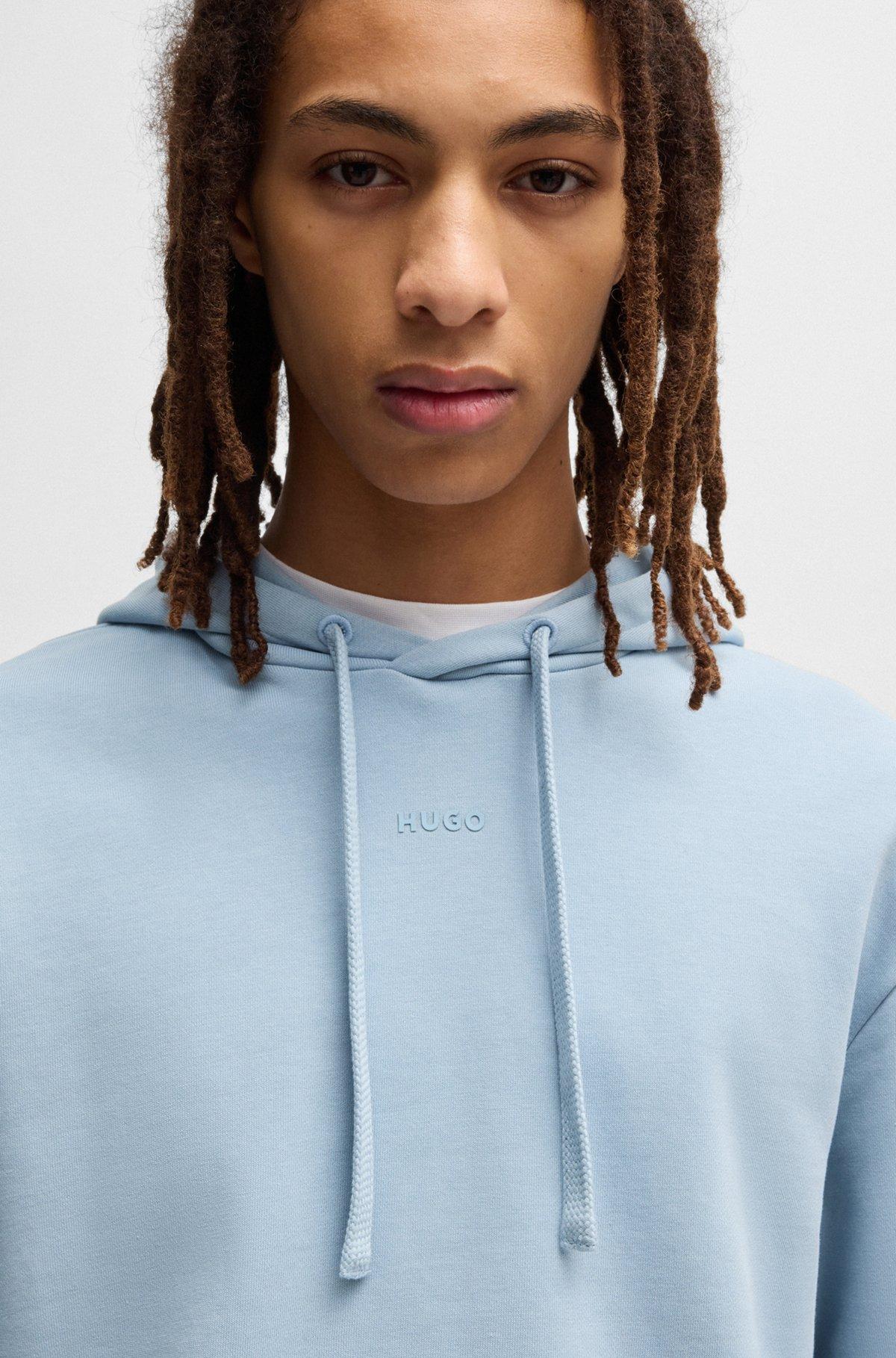 Cotton-terry relaxed-fit hoodie with logo print Product Image