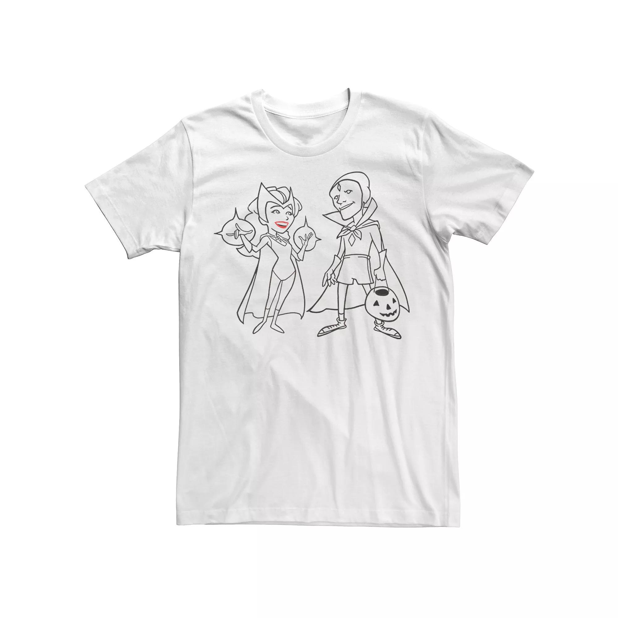 Men's Marvel WandaVision Halloween Scarlet Witch & Vision Line Art Tee,  Product Image