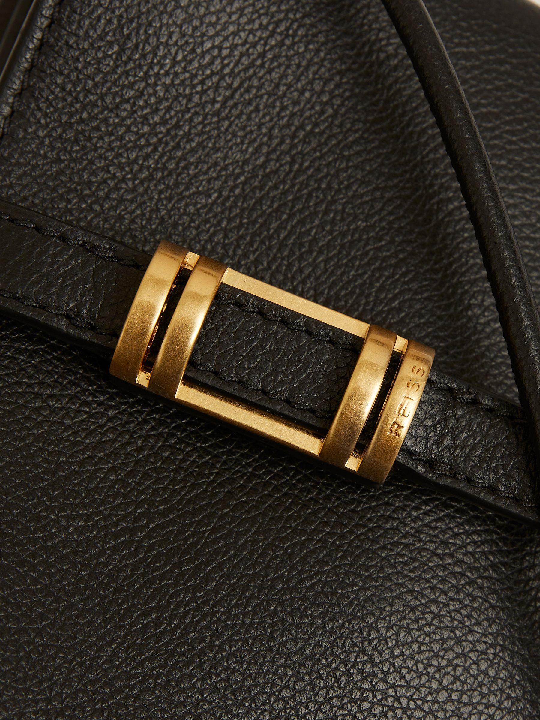 Leather Phone Holder in Black Product Image