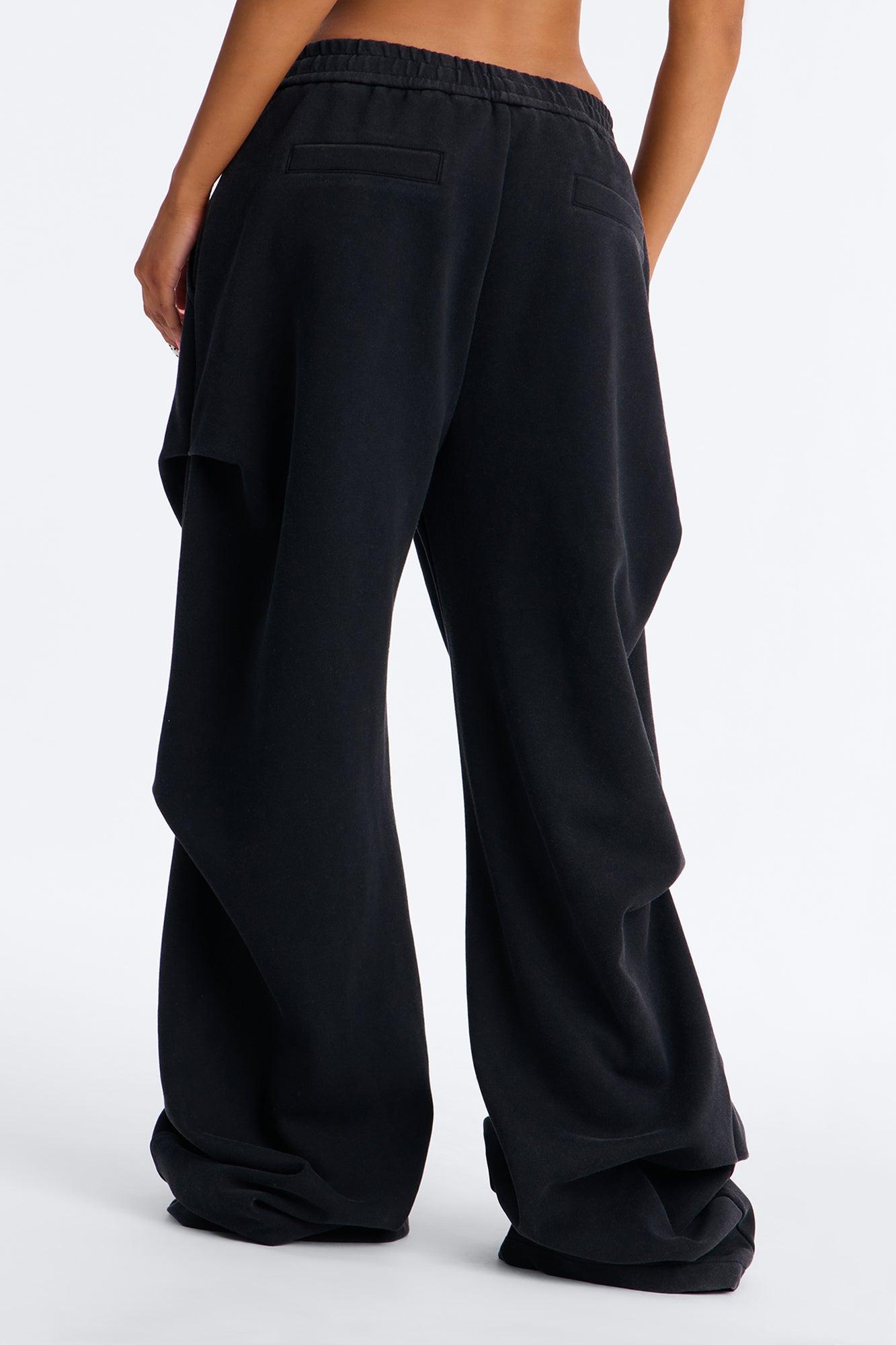 Far From Average Washed Mid Rise Stacked Pant 33″ - Black Wash Female Product Image