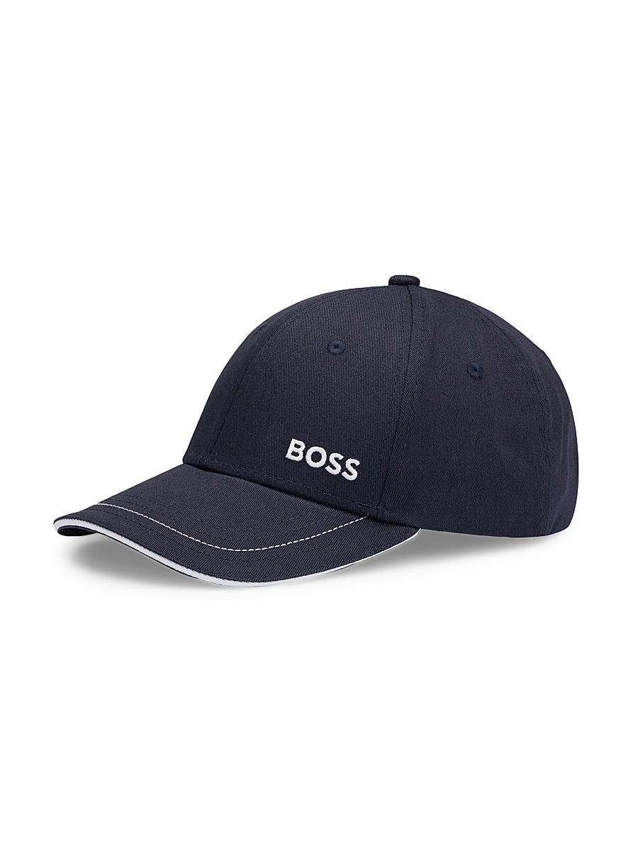Mens Cotton-Twill Cap with Embroidered Logo and Metal Buckle Product Image