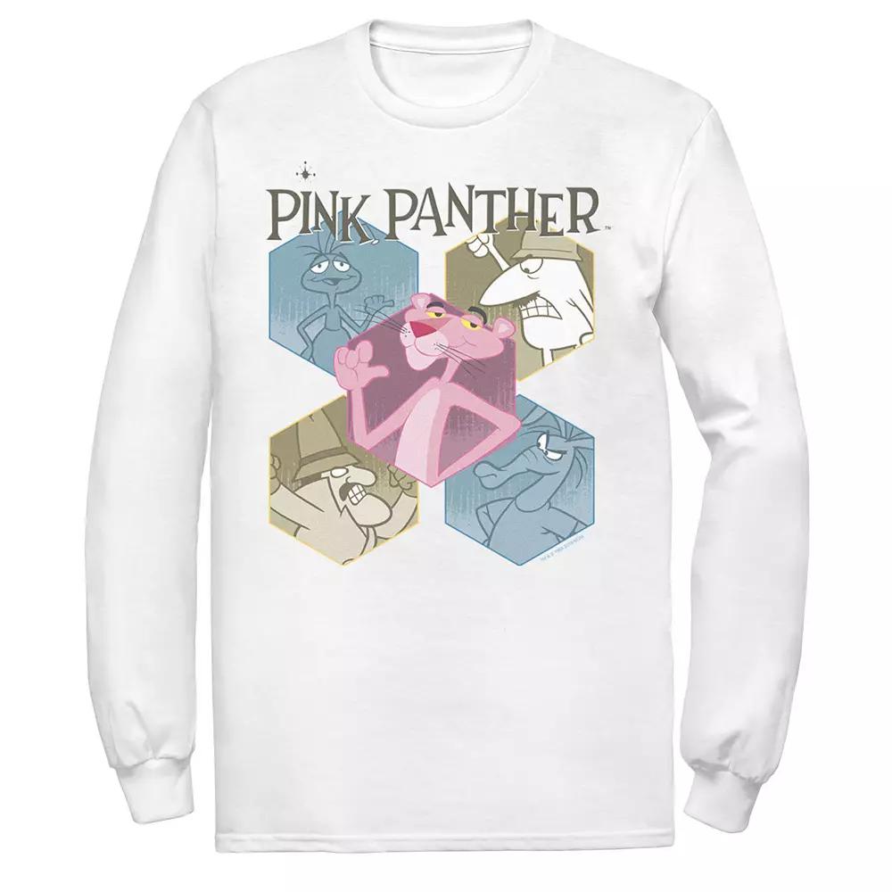 Men's Pink Panther Hexagonal Portraits Long Sleeve Graphic Tee,  Product Image