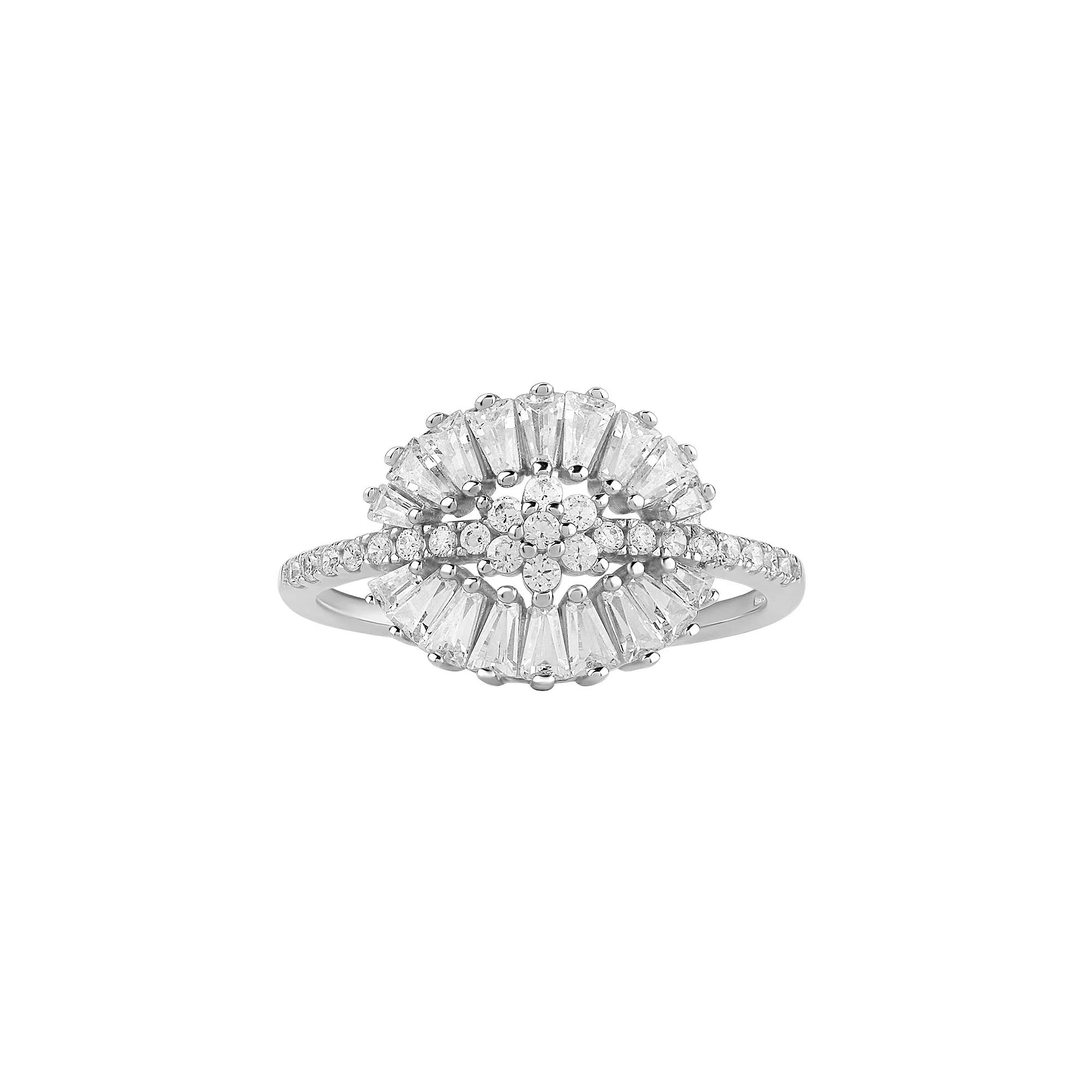 PRIMROSE Sterling Silver Cubic Zirconia Flower Ring, Women's,  Product Image