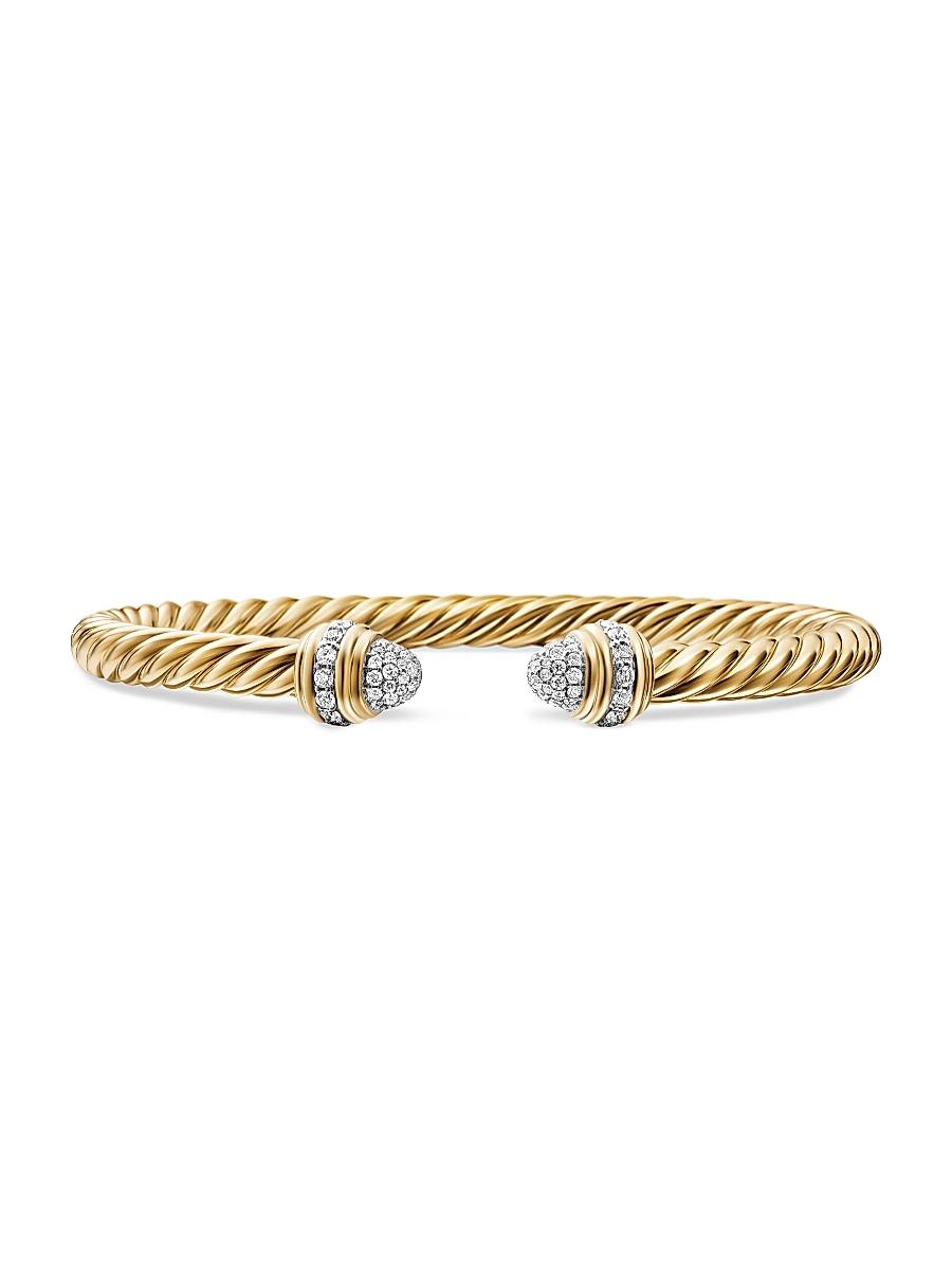 Womens Classic Cablespira Bracelet in 18K Yellow Gold Product Image
