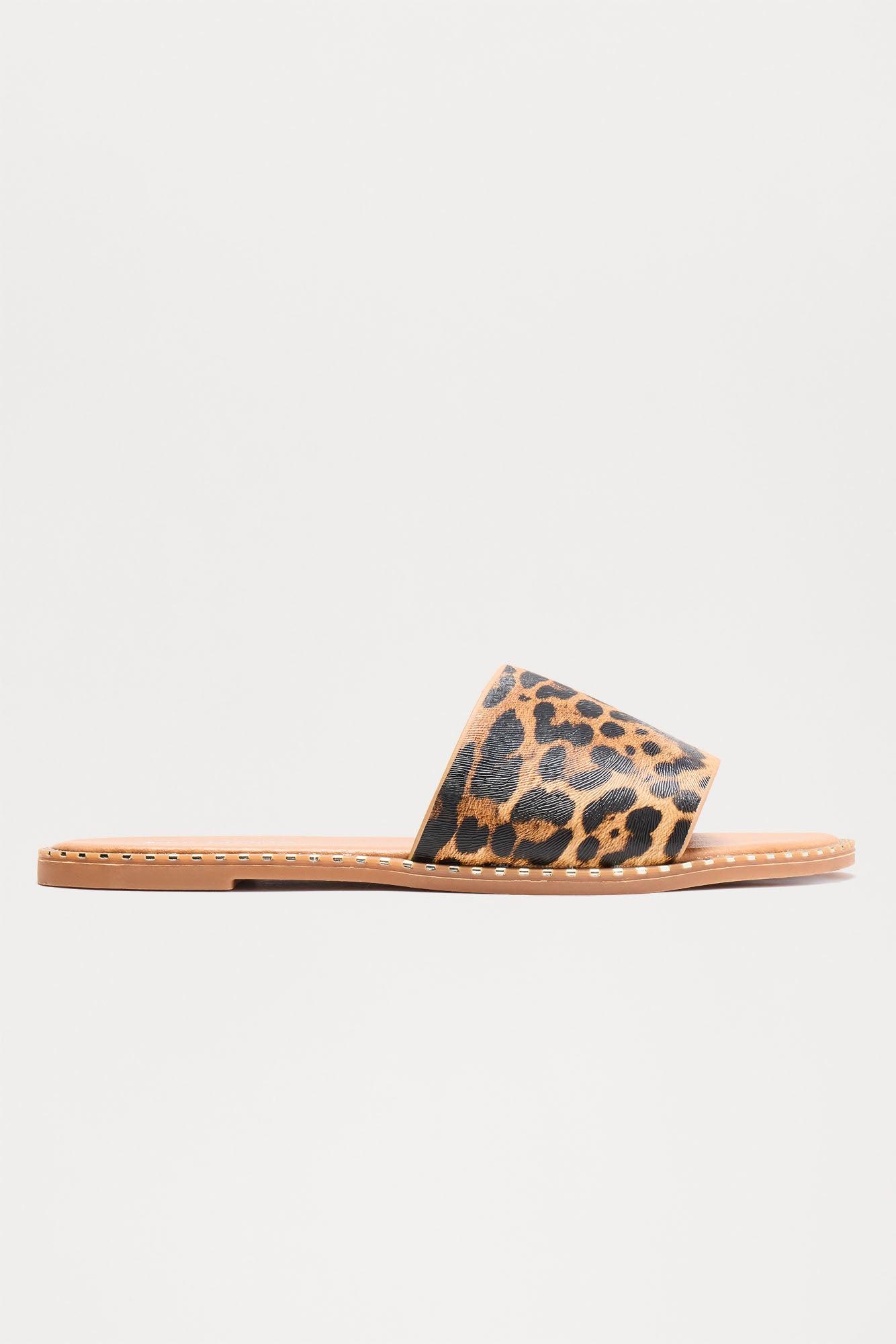 Summer Sun Flat Sandals - Leopard Product Image