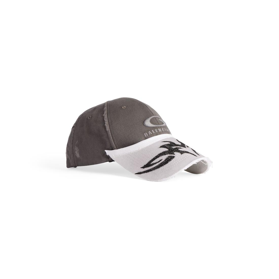 Women's Patched Visor Cap  in Grey/white Product Image