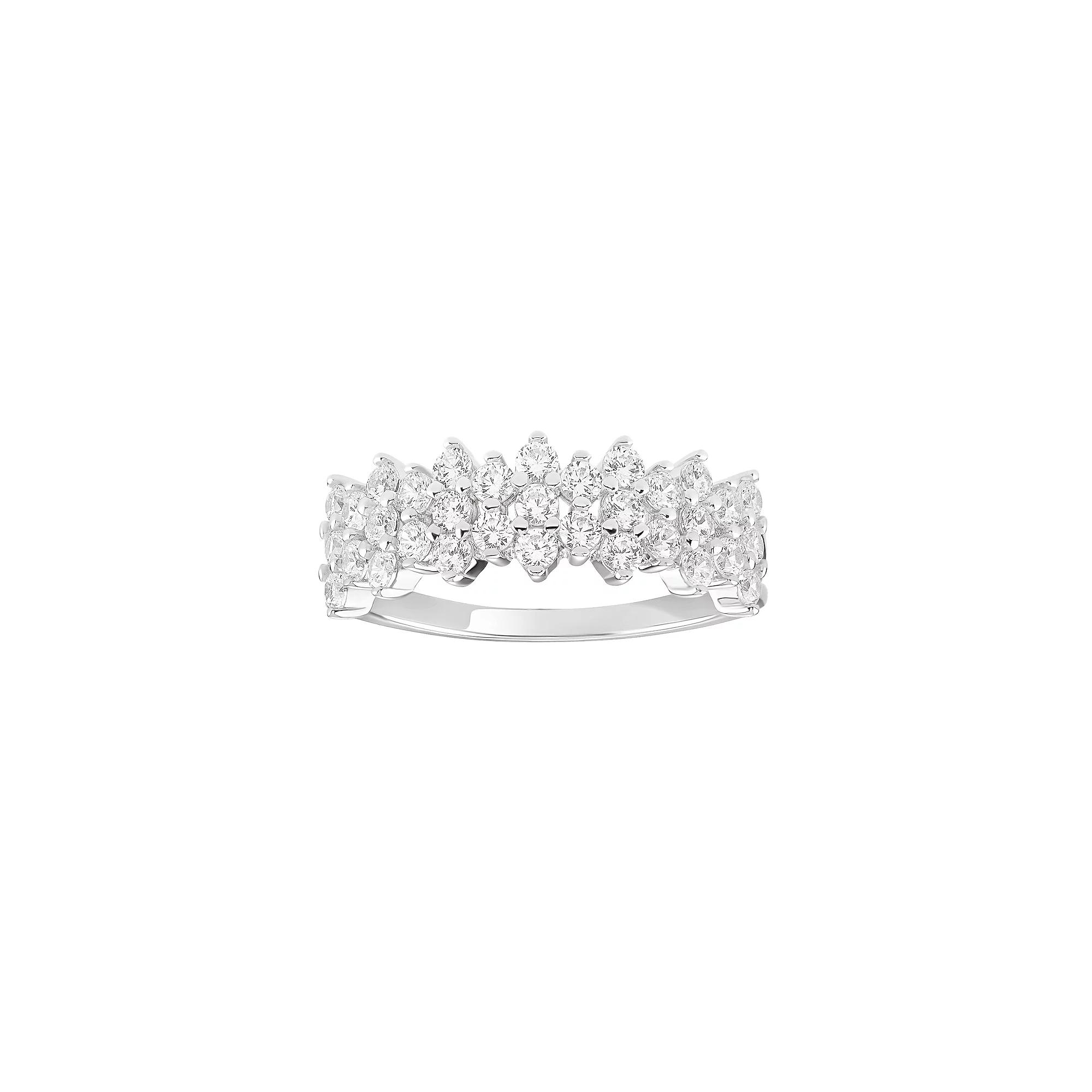PRIMROSE Sterling Silver Cubic Zirconia Cluster Band Ring, Women's,  Product Image
