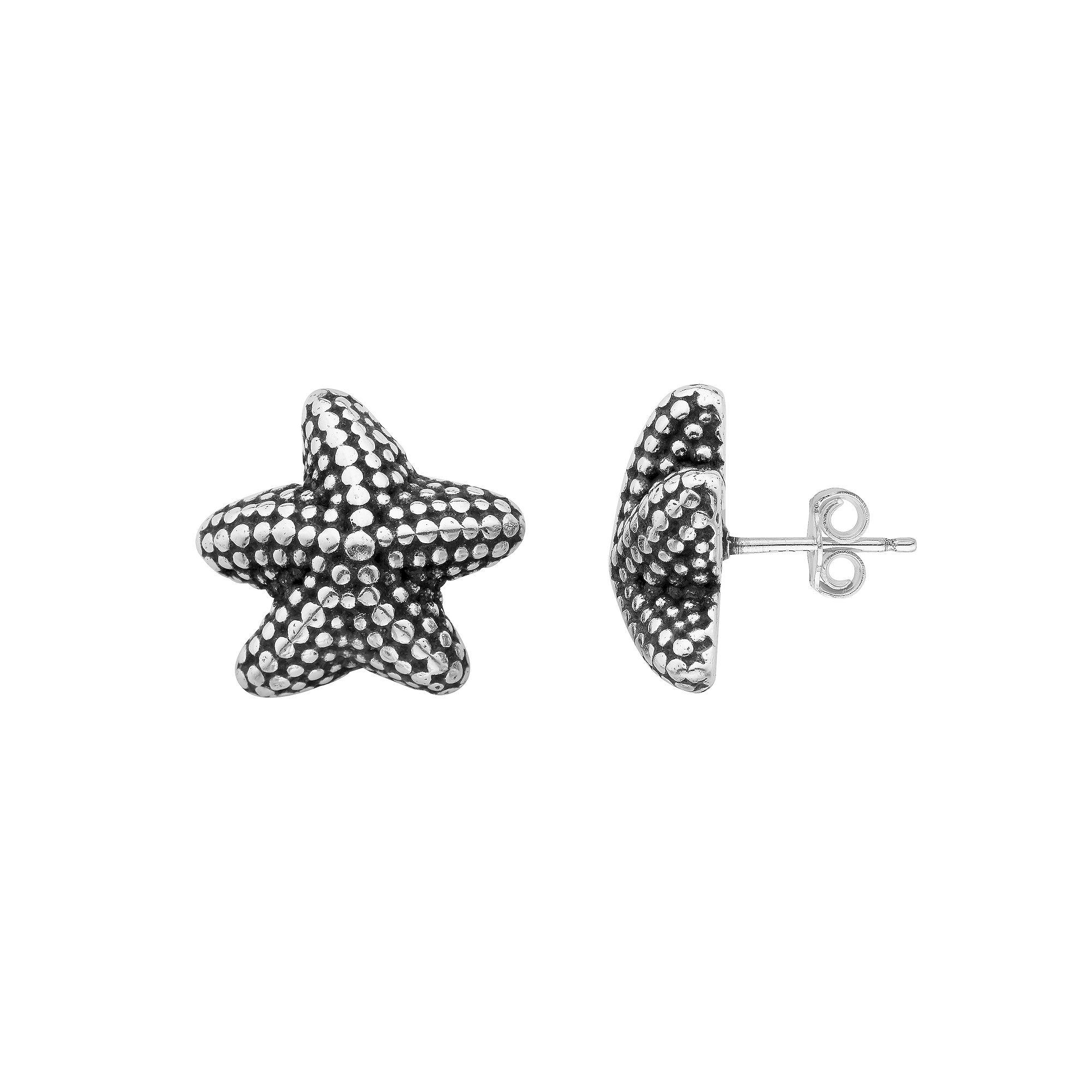 Sterling Silver Starfish Stud Earrings, Women's Product Image