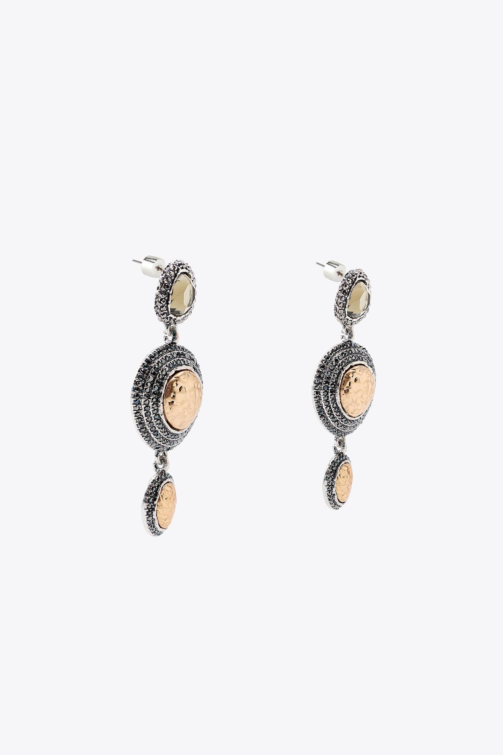 TEXTURED JEWEL TRIPLE EARRINGS Product Image