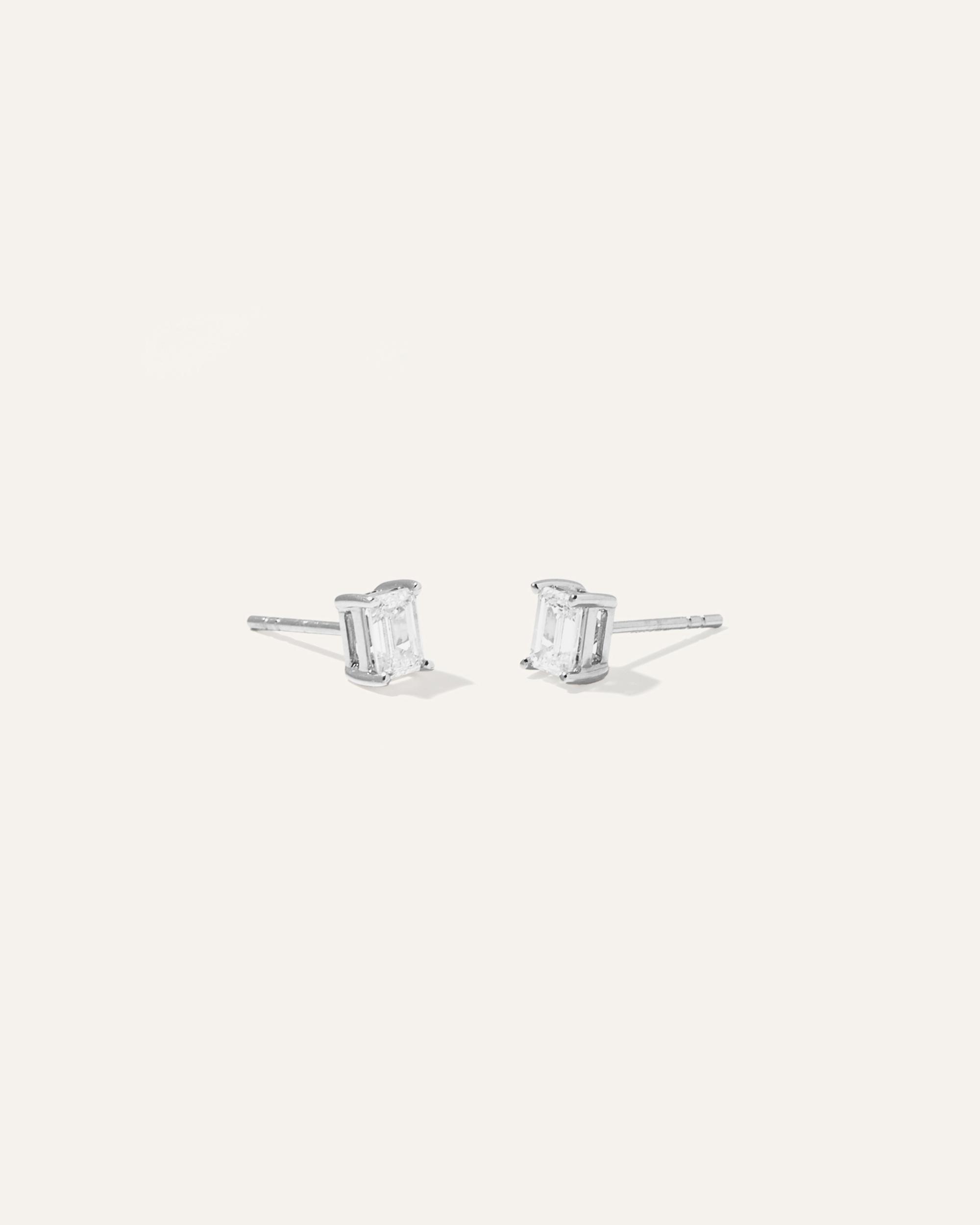 Quince | Women's 14k Gold Lab Grown Diamond Emerald Solitaire Studs Product Image
